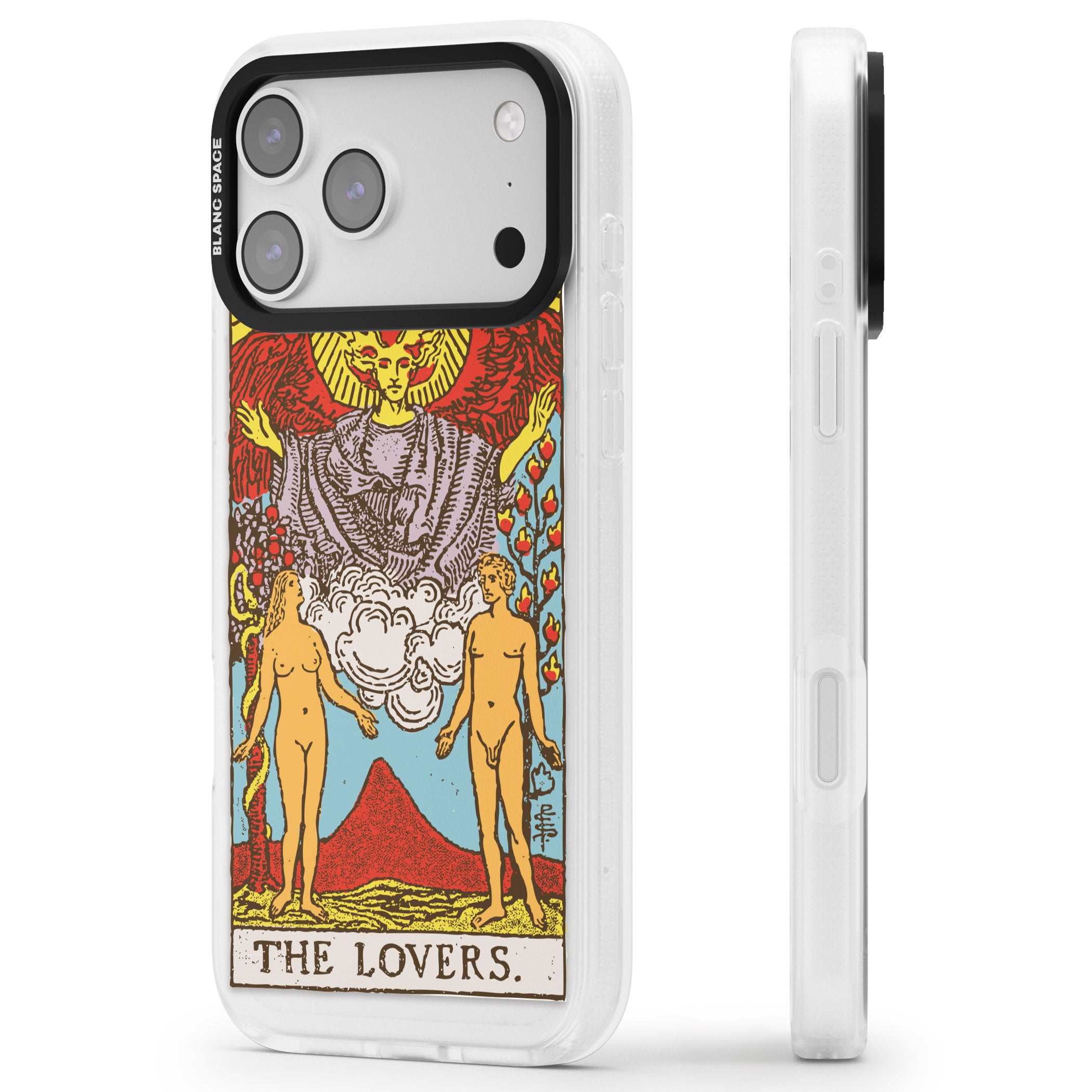 Personalised The Lovers Tarot Card (Color) iPhone 17 Pro Max Impact Air Clear Phone Case Side Profile