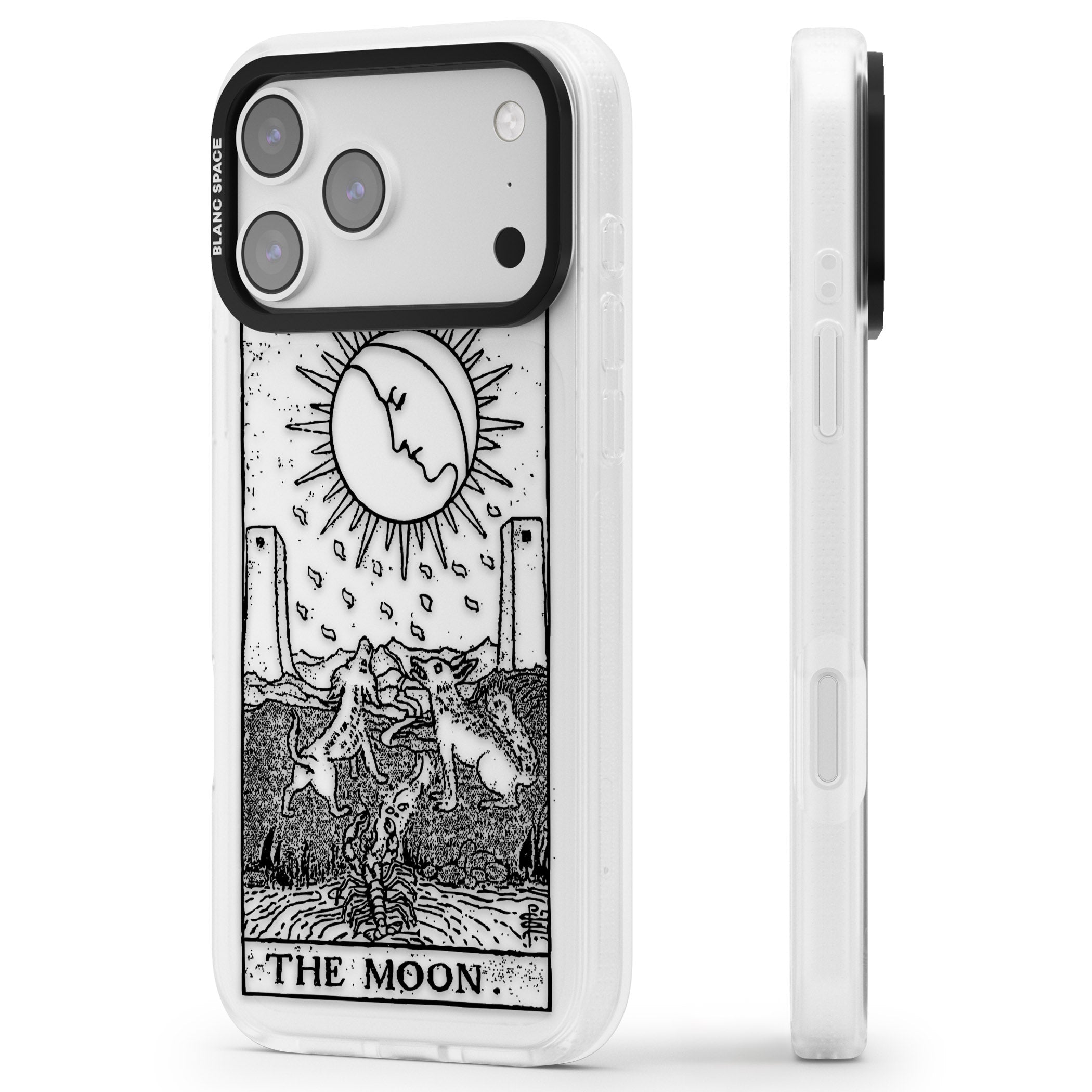 Personalised The Moon Tarot Card (Clear) iPhone 17 Pro Max Impact Air Clear Phone Case Side Profile