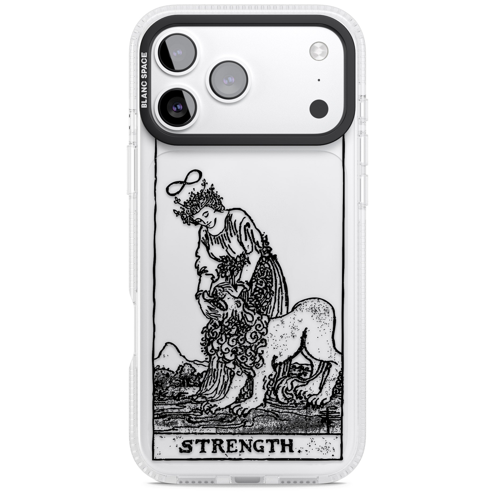 Personalised Strength Tarot Card (Clear) iPhone 17 Pro Max Impact Air Clear Phone Case