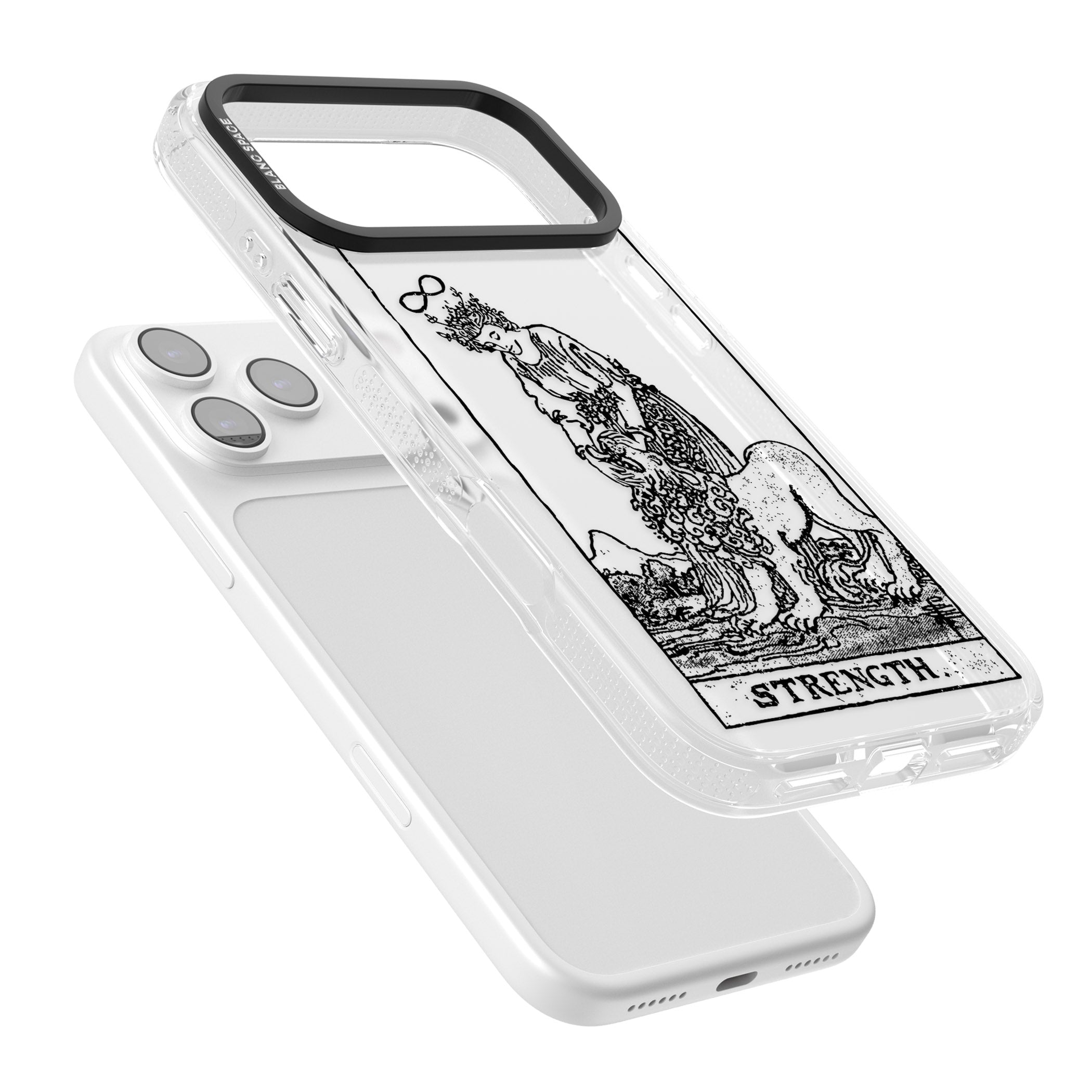 Personalised Strength Tarot Card (Clear) iPhone 17 Pro Max Impact Air Clear Phone Case Colours