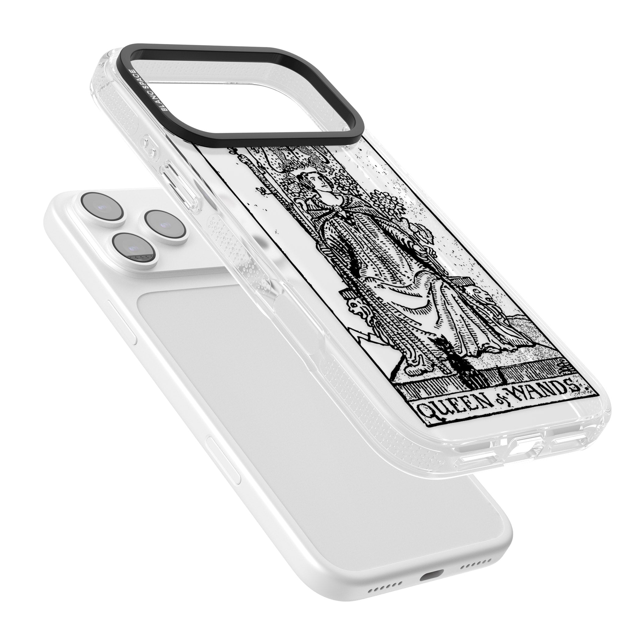 Personalised Queen Of Wands Tarot Card (Clear) iPhone 17 Pro Max Impact Air Clear Phone Case Colours