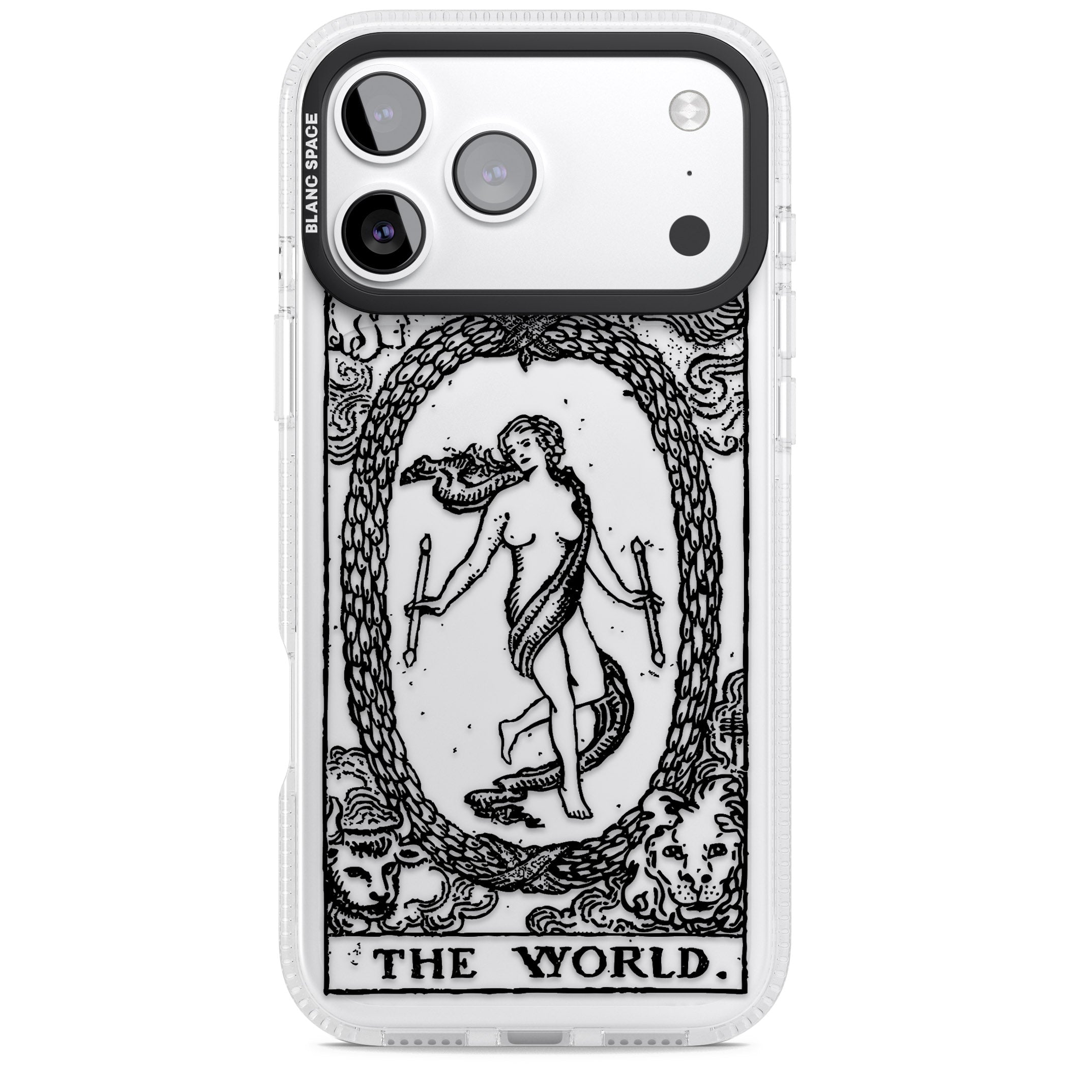 Personalised The World Tarot Card (Clear) iPhone 17 Pro Max Impact Air Clear Phone Case