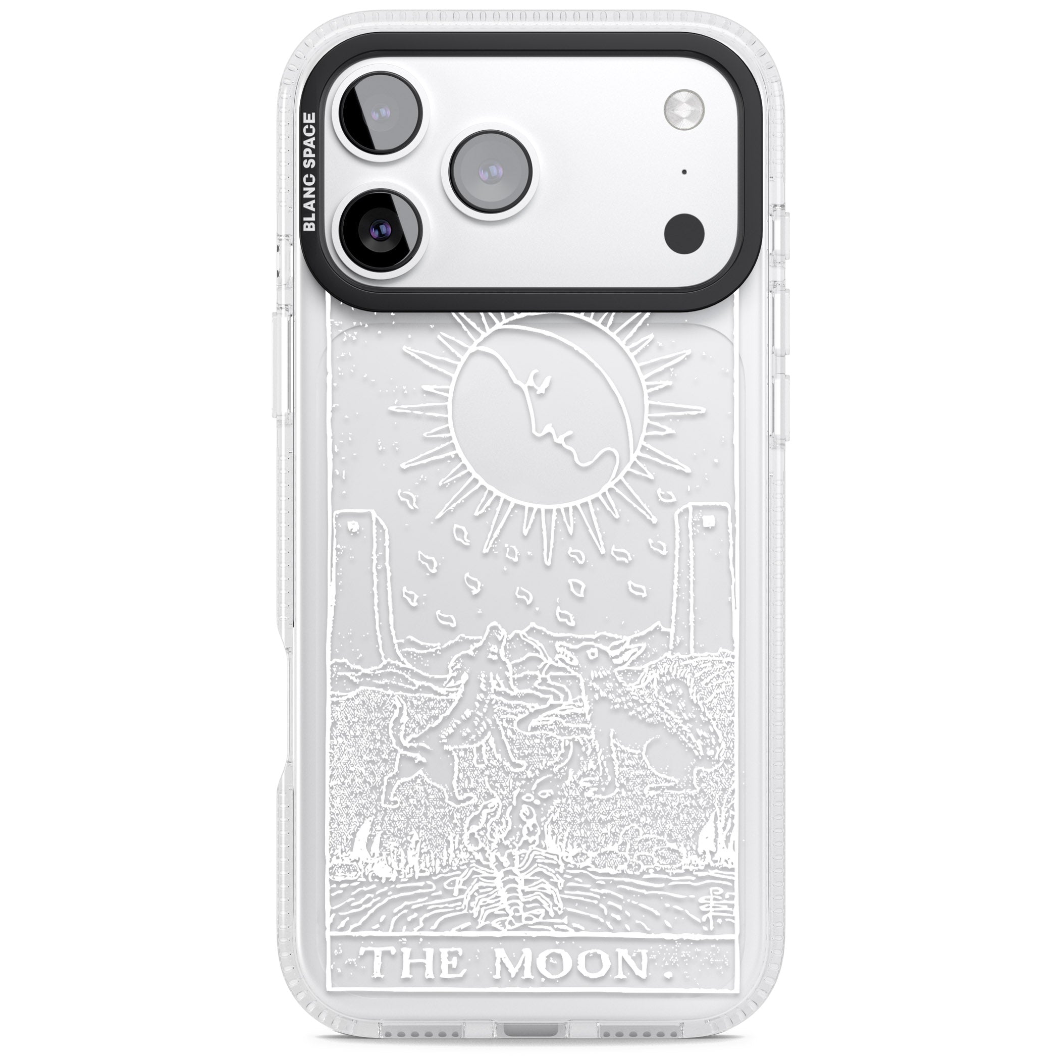 Personalised The Moon Tarot Card (White) iPhone 17 Pro Max Impact Air Clear Phone Case