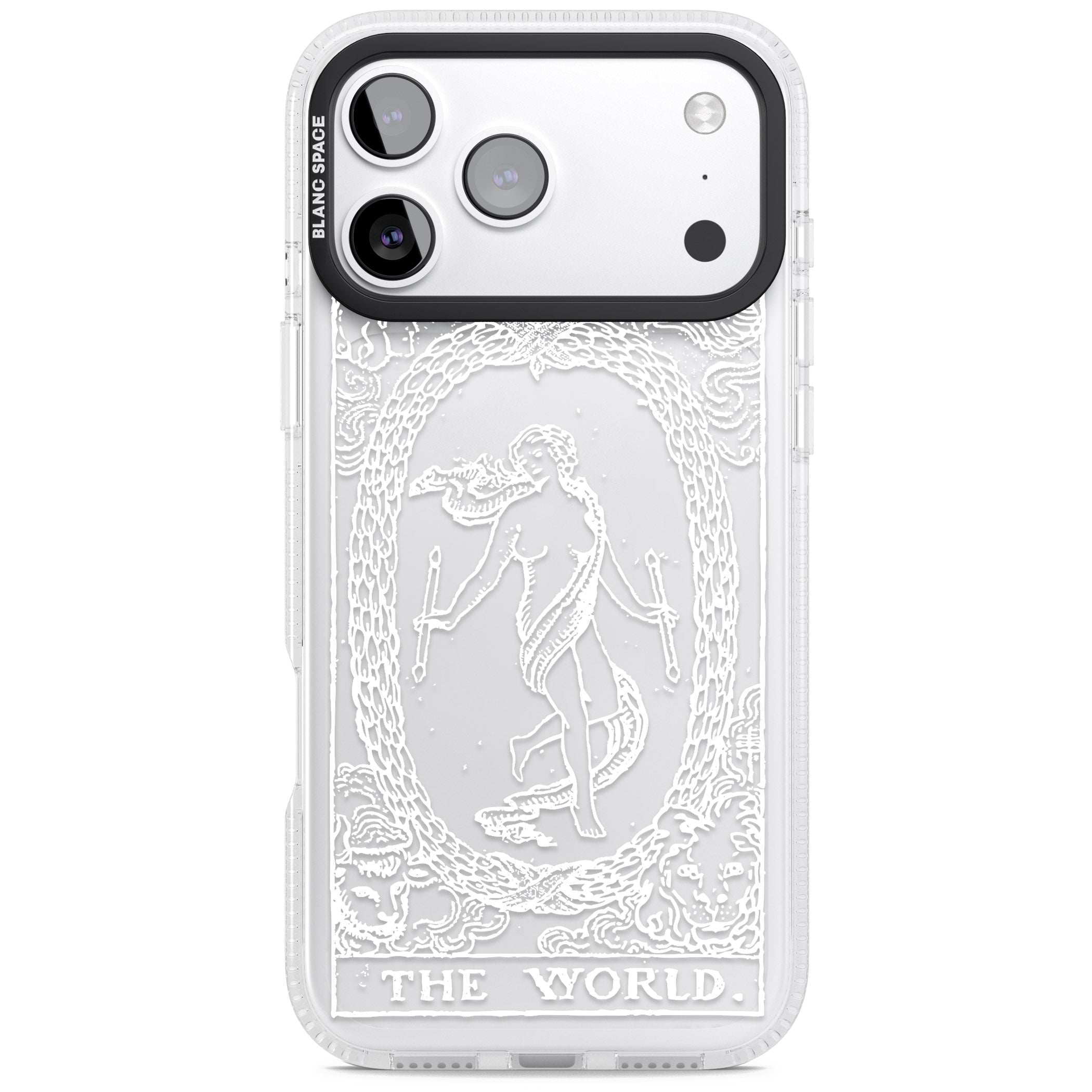 Personalised The World Tarot Card (White) iPhone 17 Pro Max Impact Air Clear Phone Case