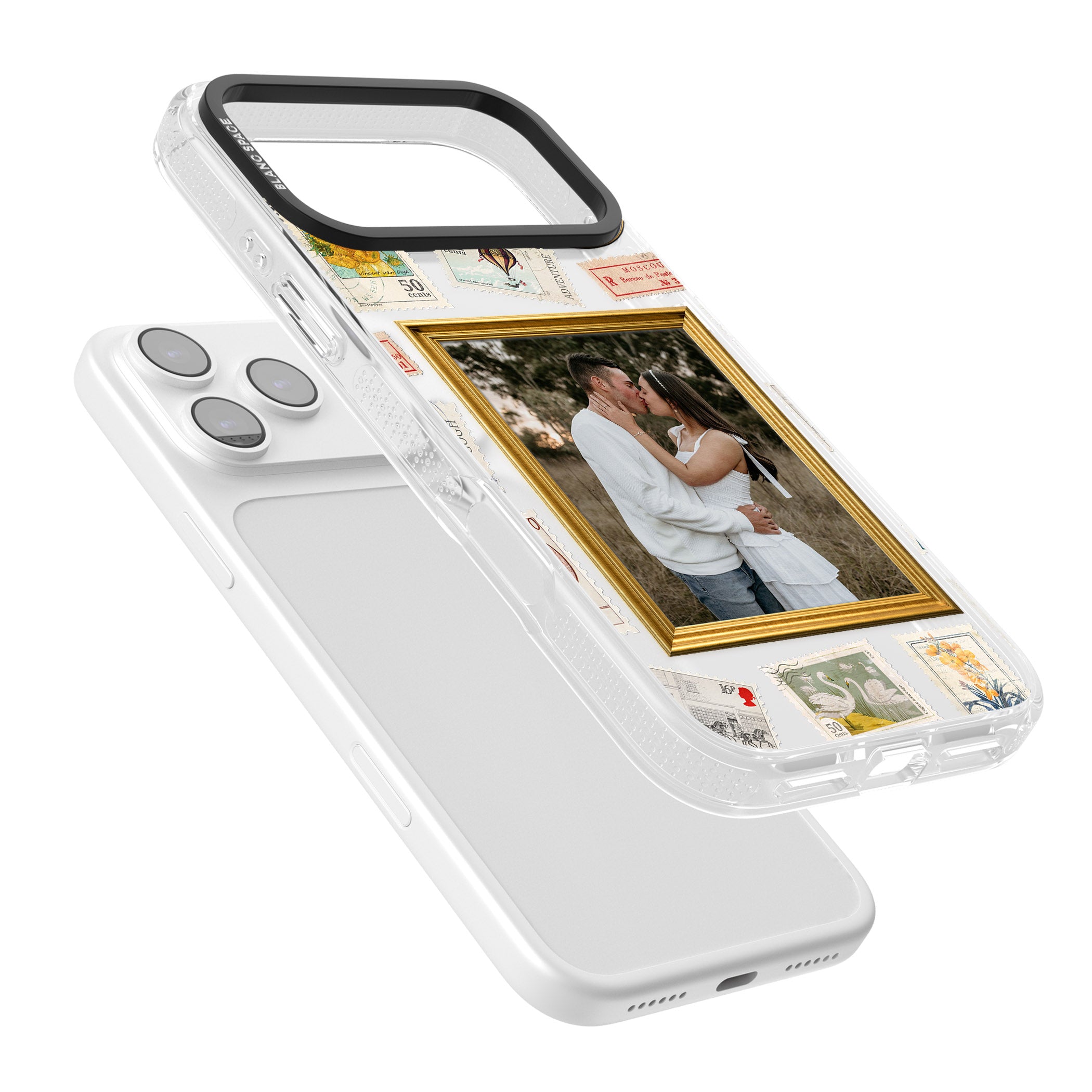 Personalised Vintage Photo Frame Collage iPhone 17 Pro Max Impact Air Clear Phone Case Colours