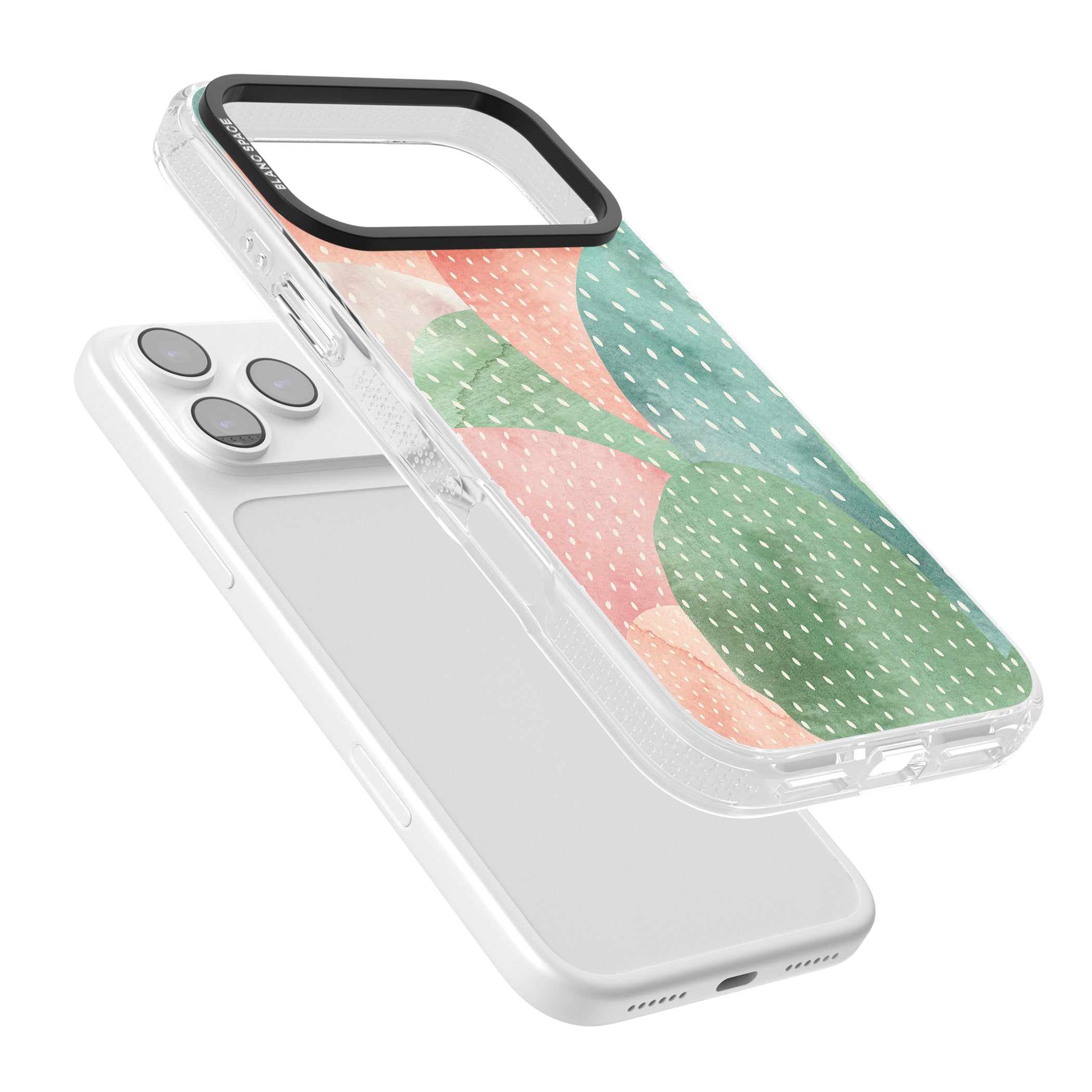 Pastel Cacti Pattern iPhone 17 Pro Max Impact Air Clear Phone Case Colours