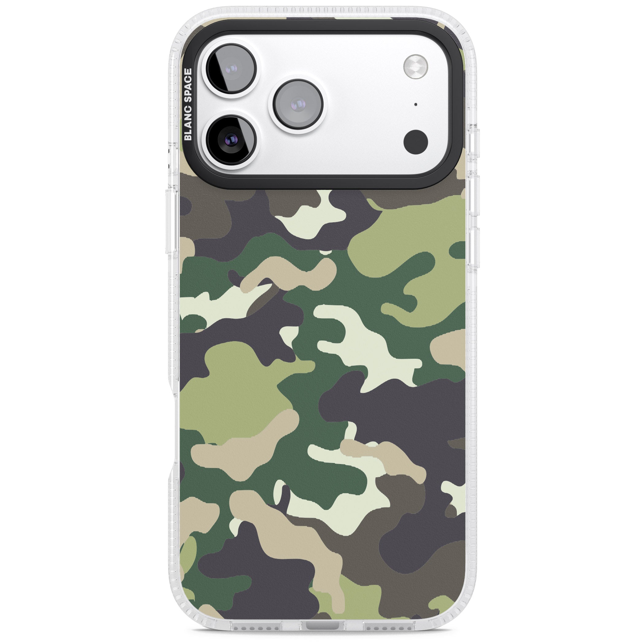 Green Camo iPhone 17 Pro Max Impact Air Clear Phone Case