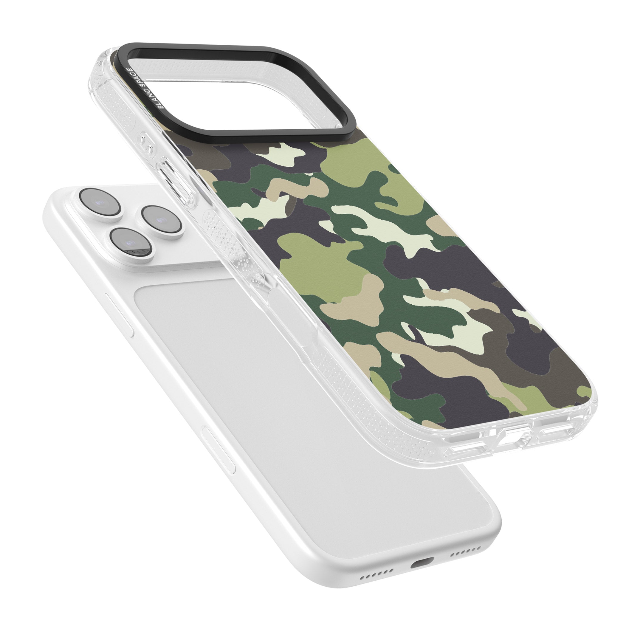 Green Camo iPhone 17 Pro Max Impact Air Clear Phone Case Colours