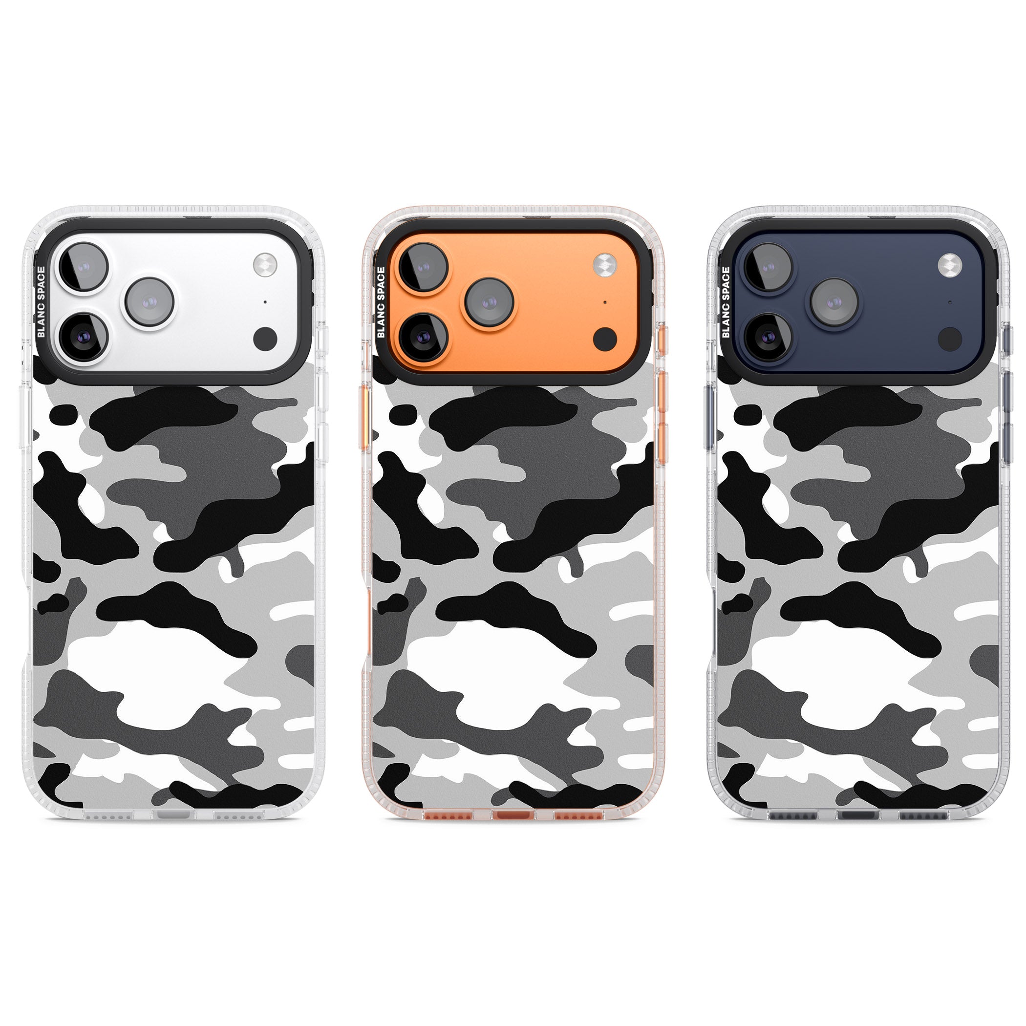 Grey Black Urban Camo iPhone 17 Pro Impact Air Clear Phone Case APT Impact Protection