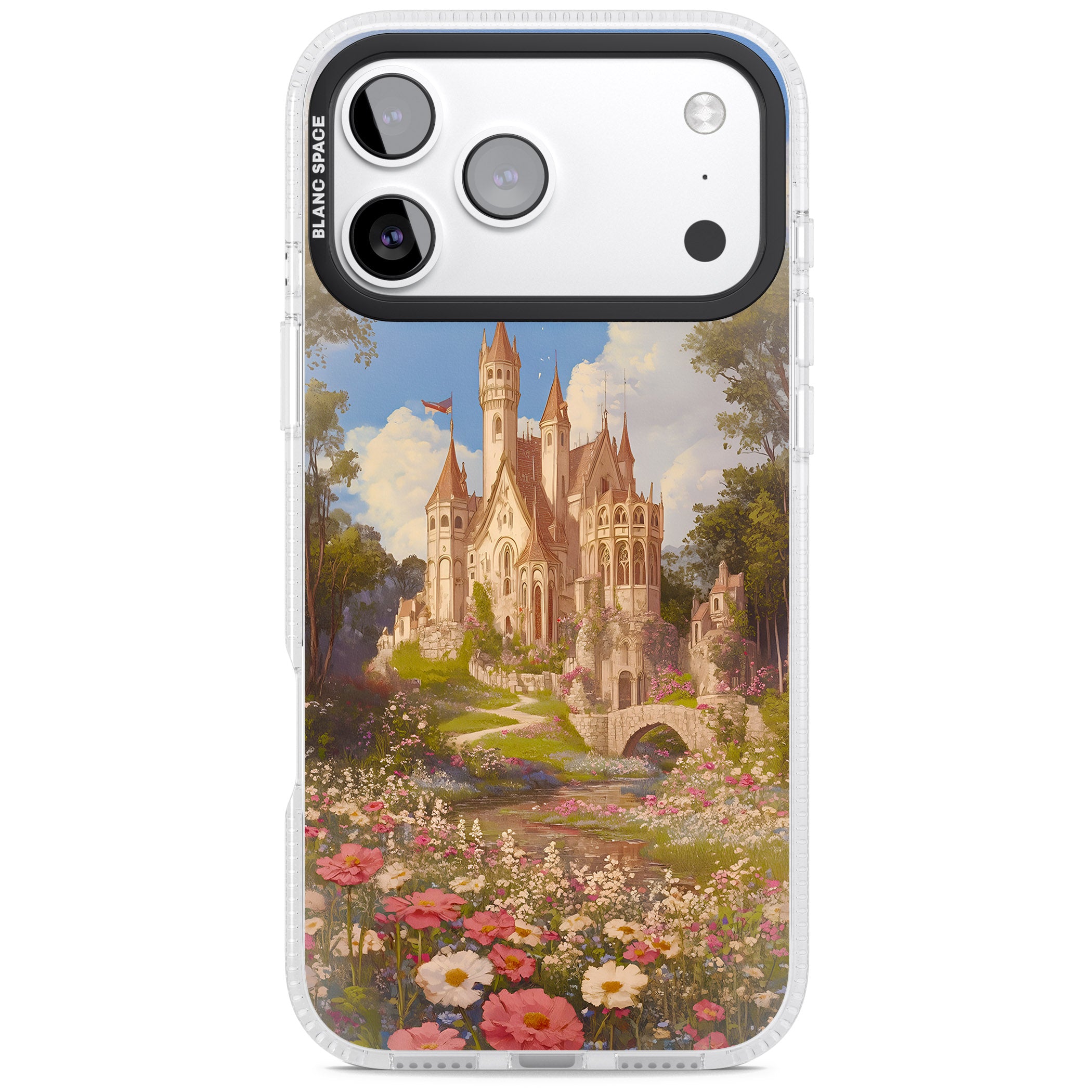 Castle Flower Fields iPhone 17 Pro Max Impact Air Clear Phone Case