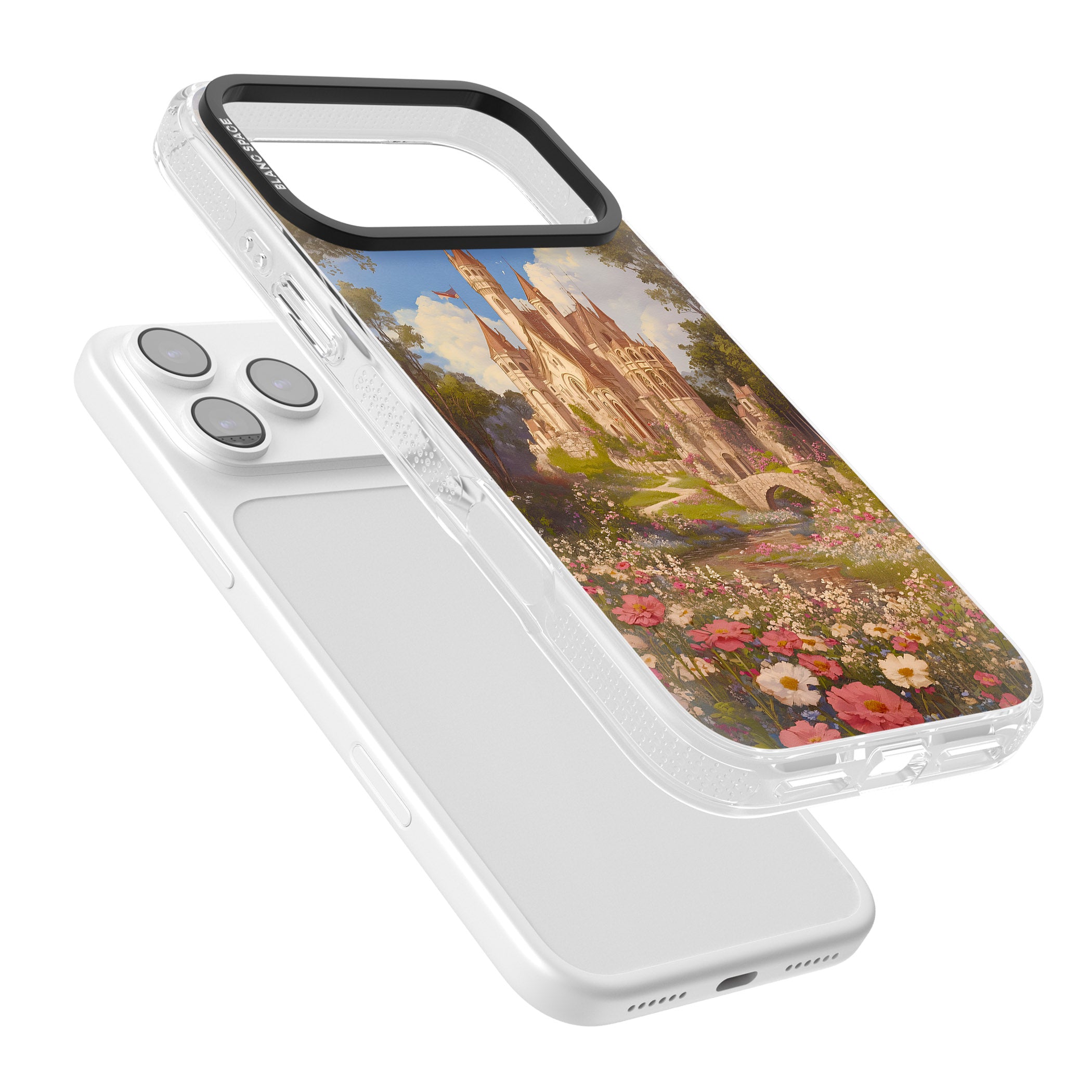 Castle Flower Fields iPhone 17 Pro Max Impact Air Clear Phone Case Colours