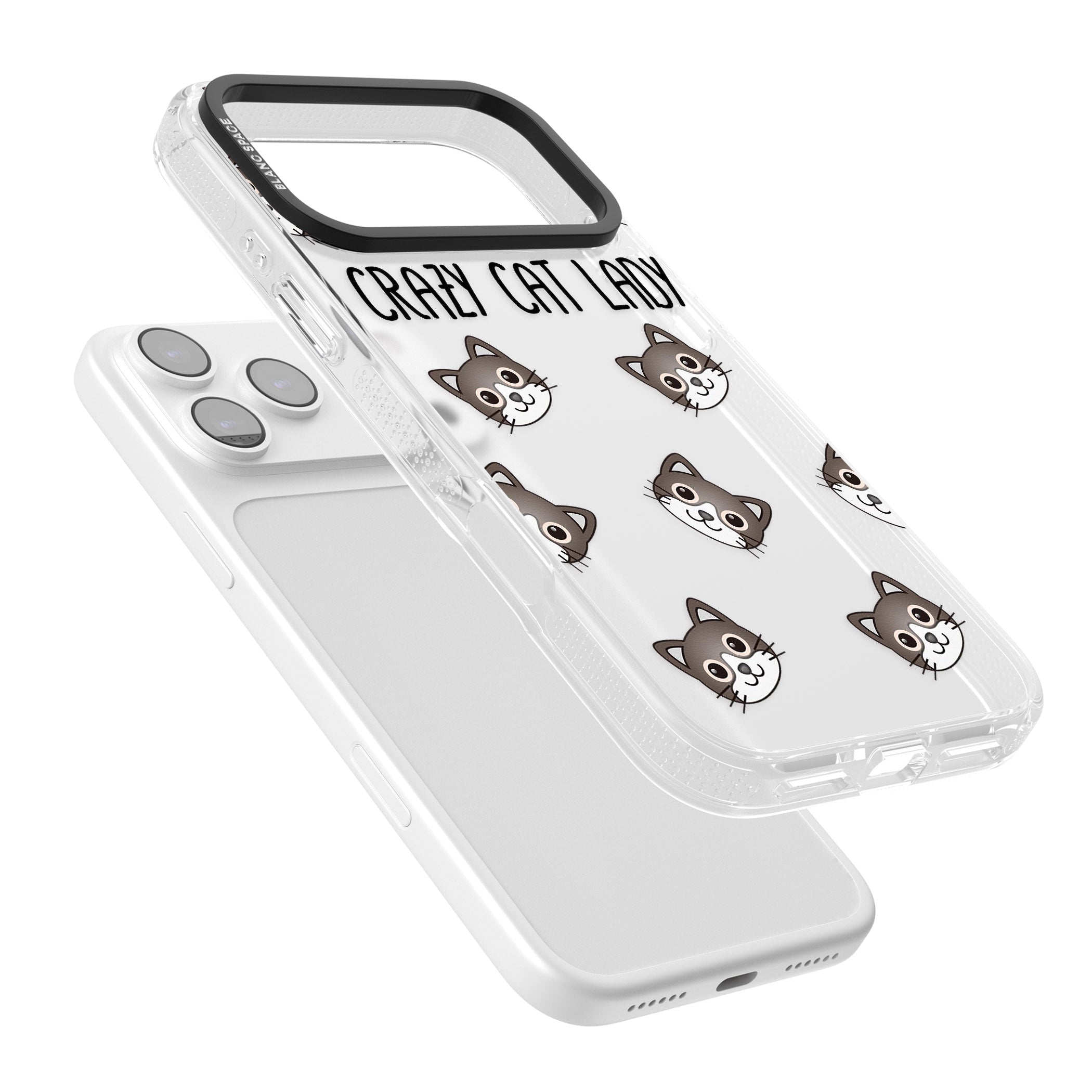 Crazy Cat Lady iPhone 17 Pro Max Impact Air Clear Phone Case Colours