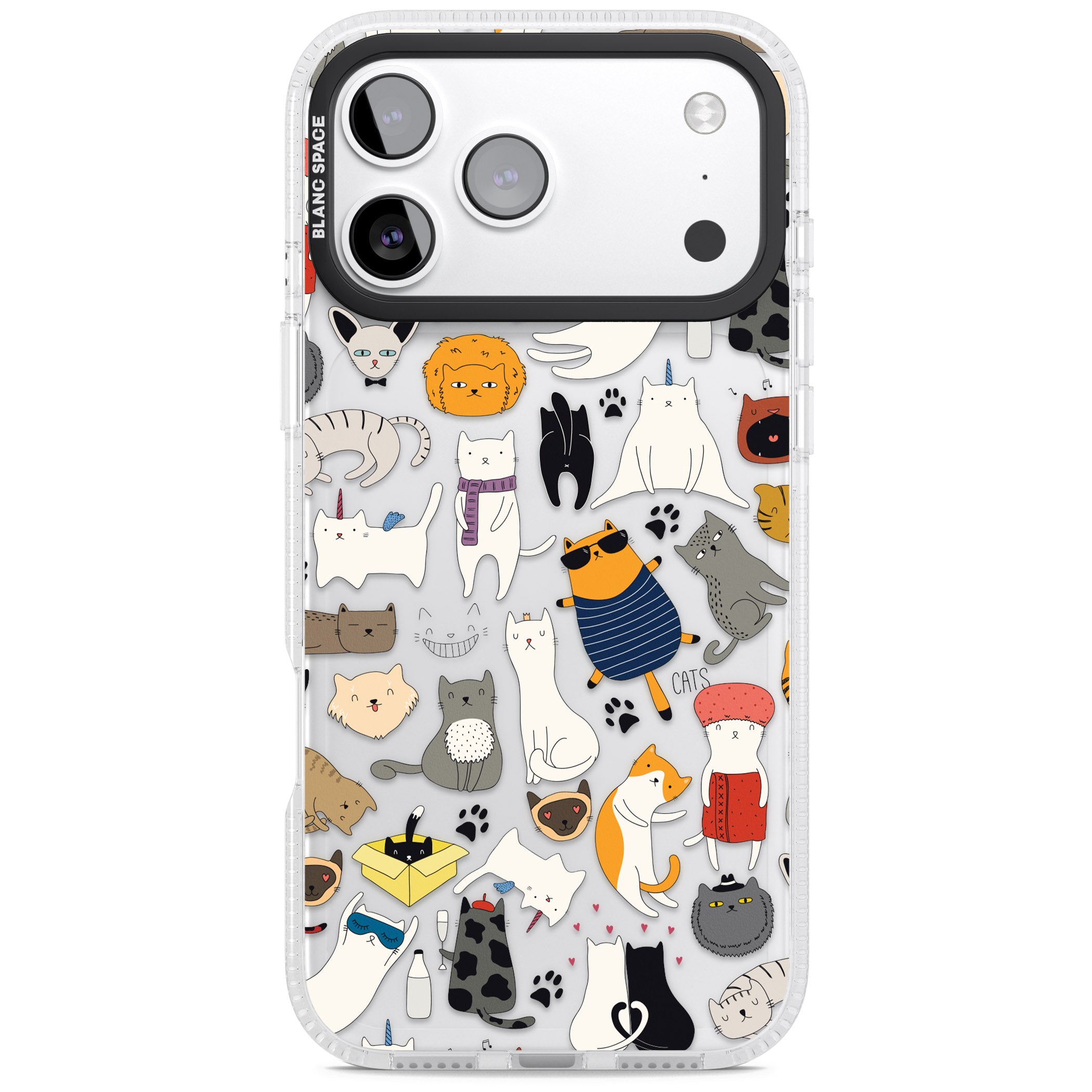 Cartoon Cat Collage iPhone 17 Pro Max Impact Air Clear Phone Case