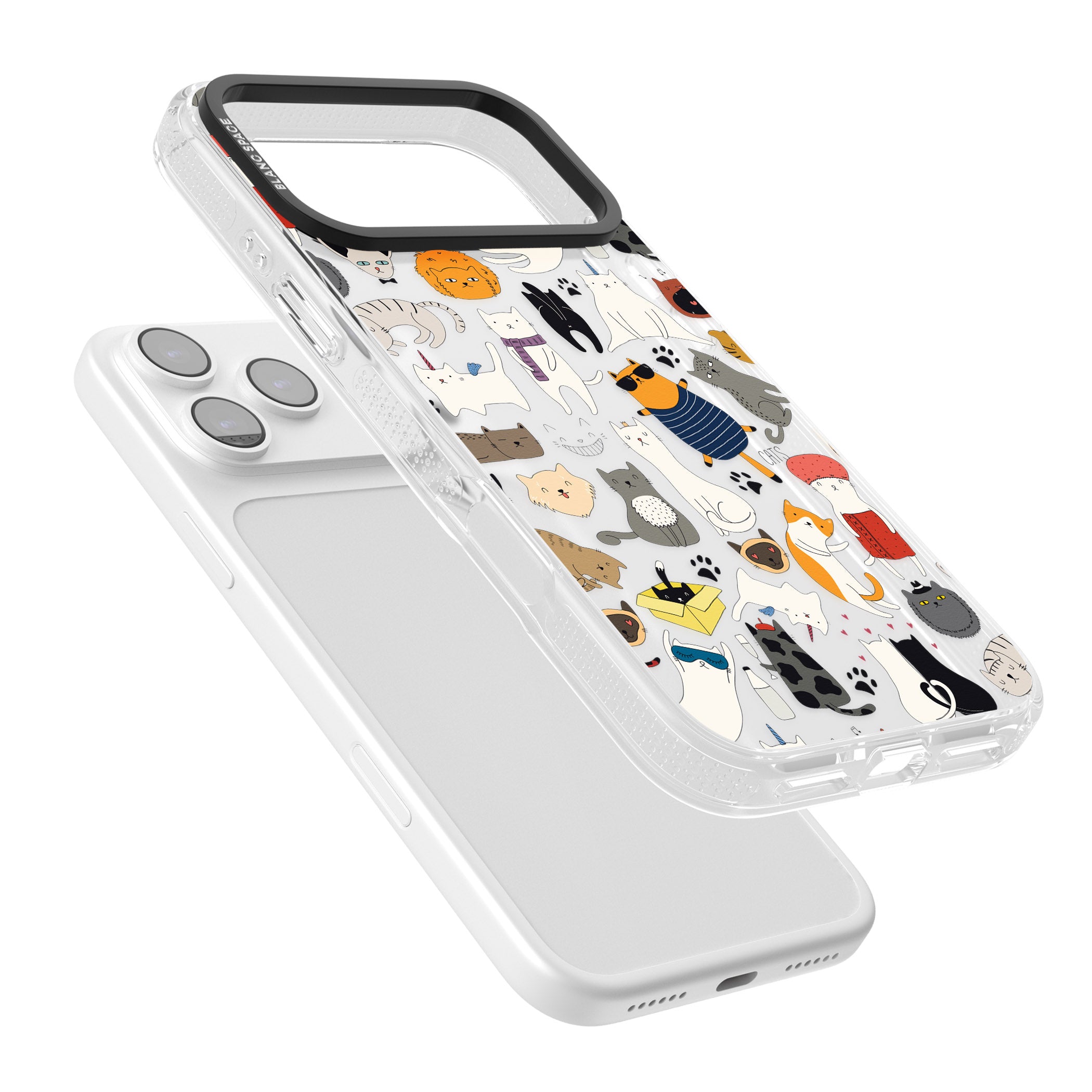 Cartoon Cat Collage iPhone 17 Pro Max Impact Air Clear Phone Case Colours