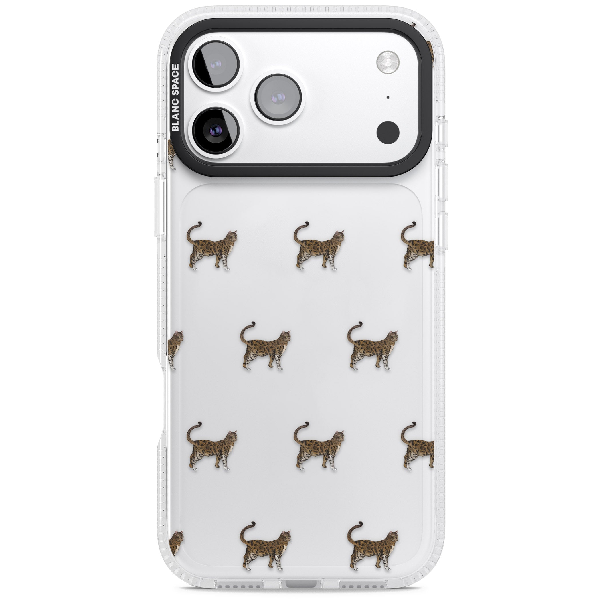Bengal Cat Pattern iPhone 17 Pro Max Impact Air Clear Phone Case