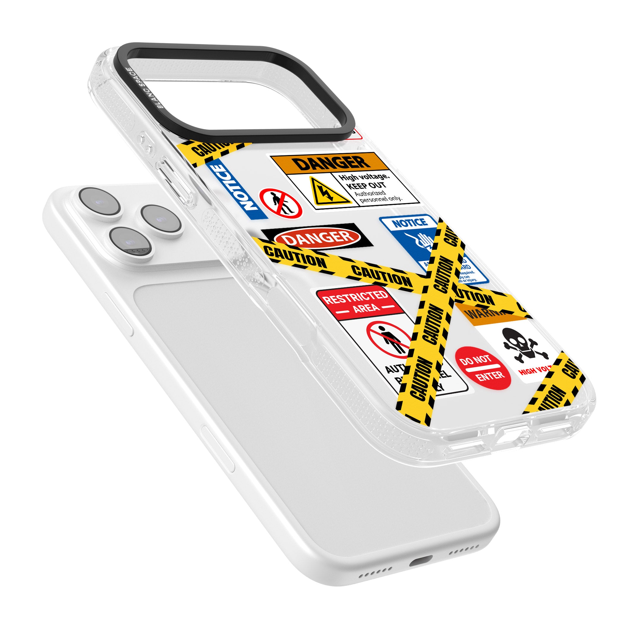 Caution Sign iPhone 17 Pro Max Impact Air Clear Phone Case Colours