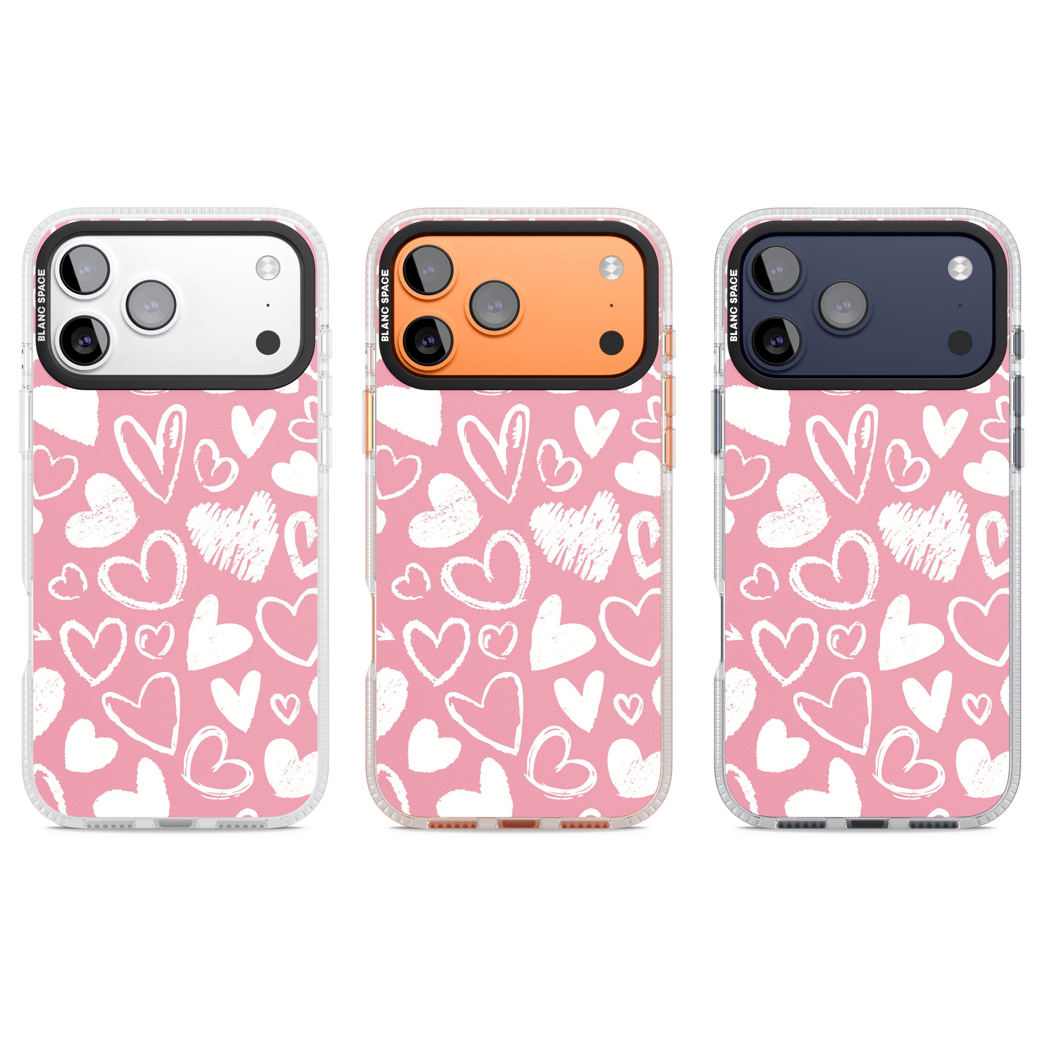 Chalk Hearts iPhone 17 Pro Impact Air Clear Phone Case APT Impact Protection