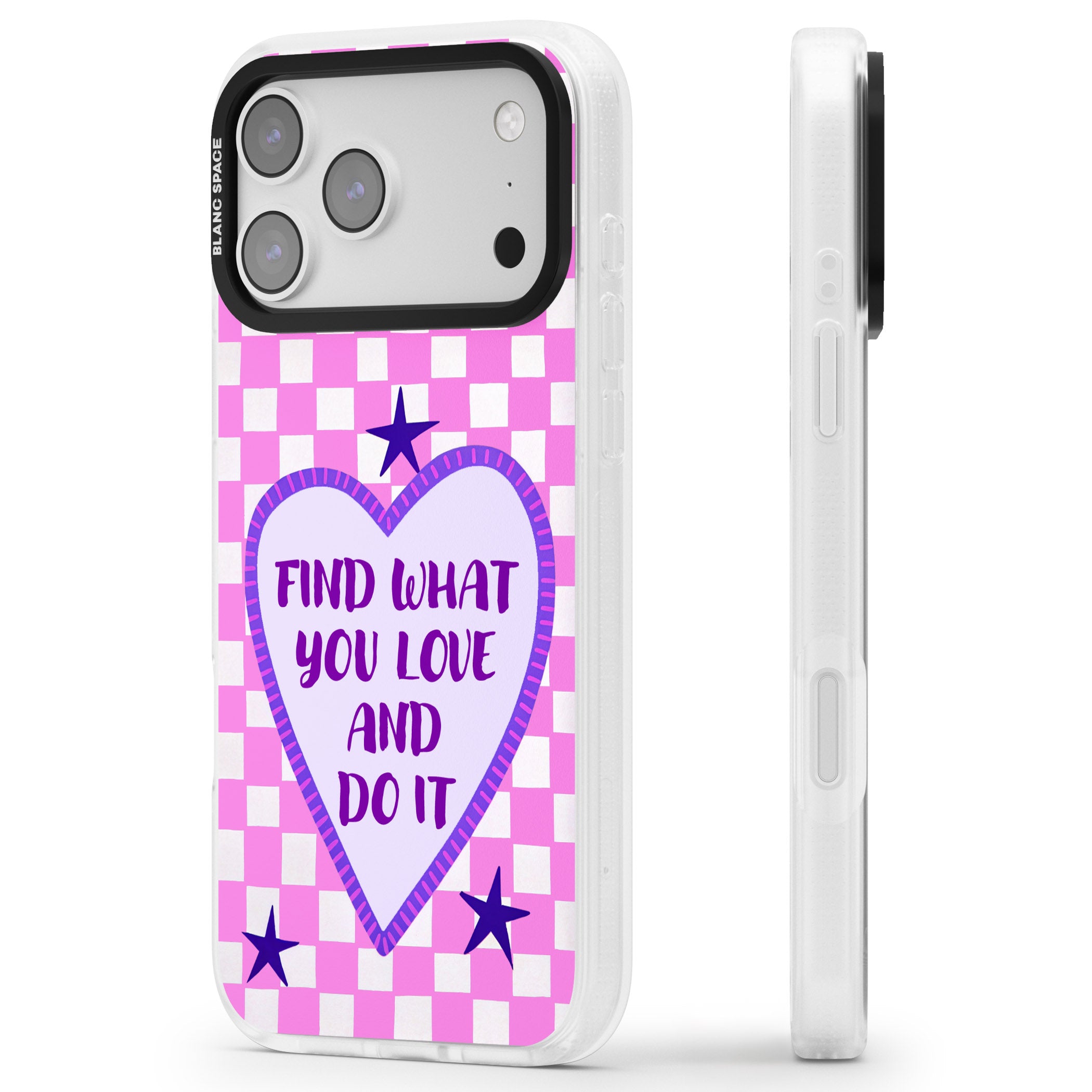 Find What You Love iPhone 17 Pro Max Impact Air Clear Phone Case Side Profile
