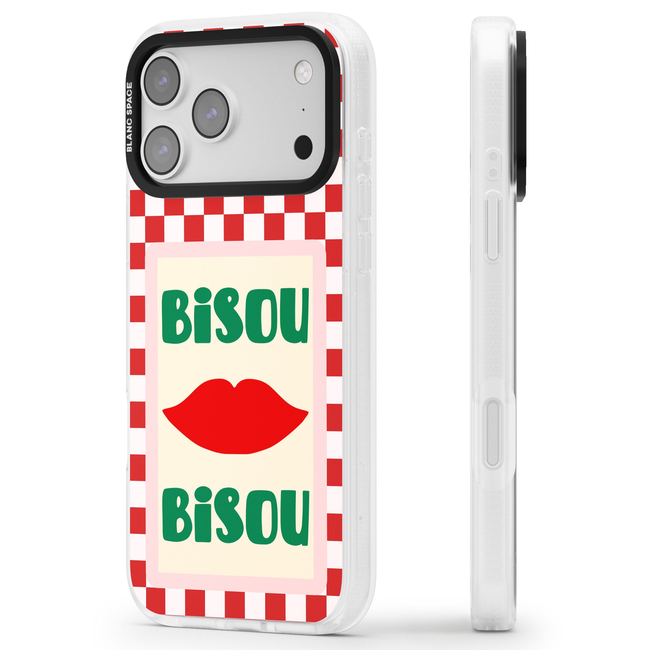 Bisou iPhone 17 Pro Max Impact Air Clear Phone Case Side Profile