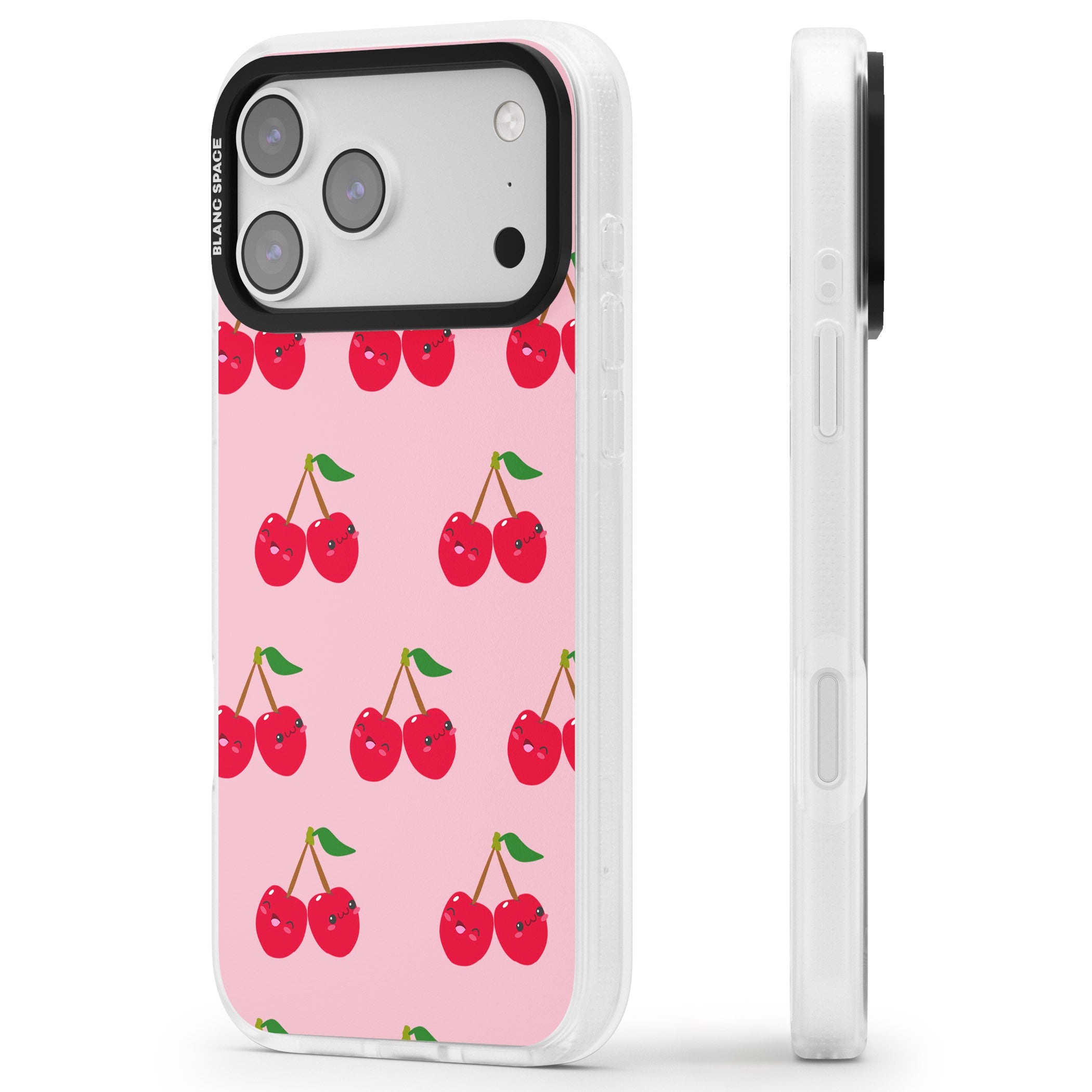 Cheeky Cherry iPhone 17 Pro Max Impact Air Clear Phone Case Side Profile