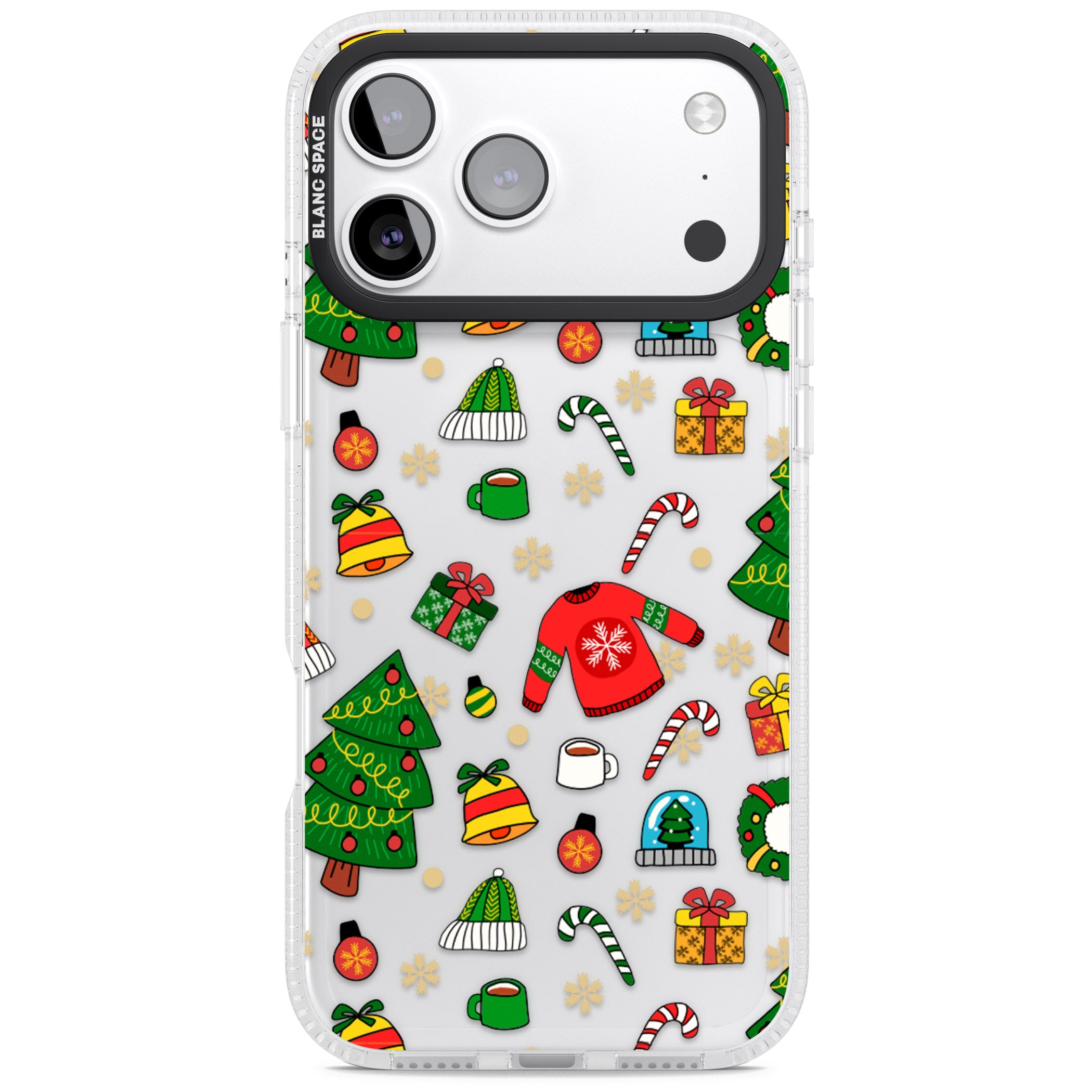 Christmas Mixture Pattern iPhone 17 Pro Max Impact Air Clear Phone Case