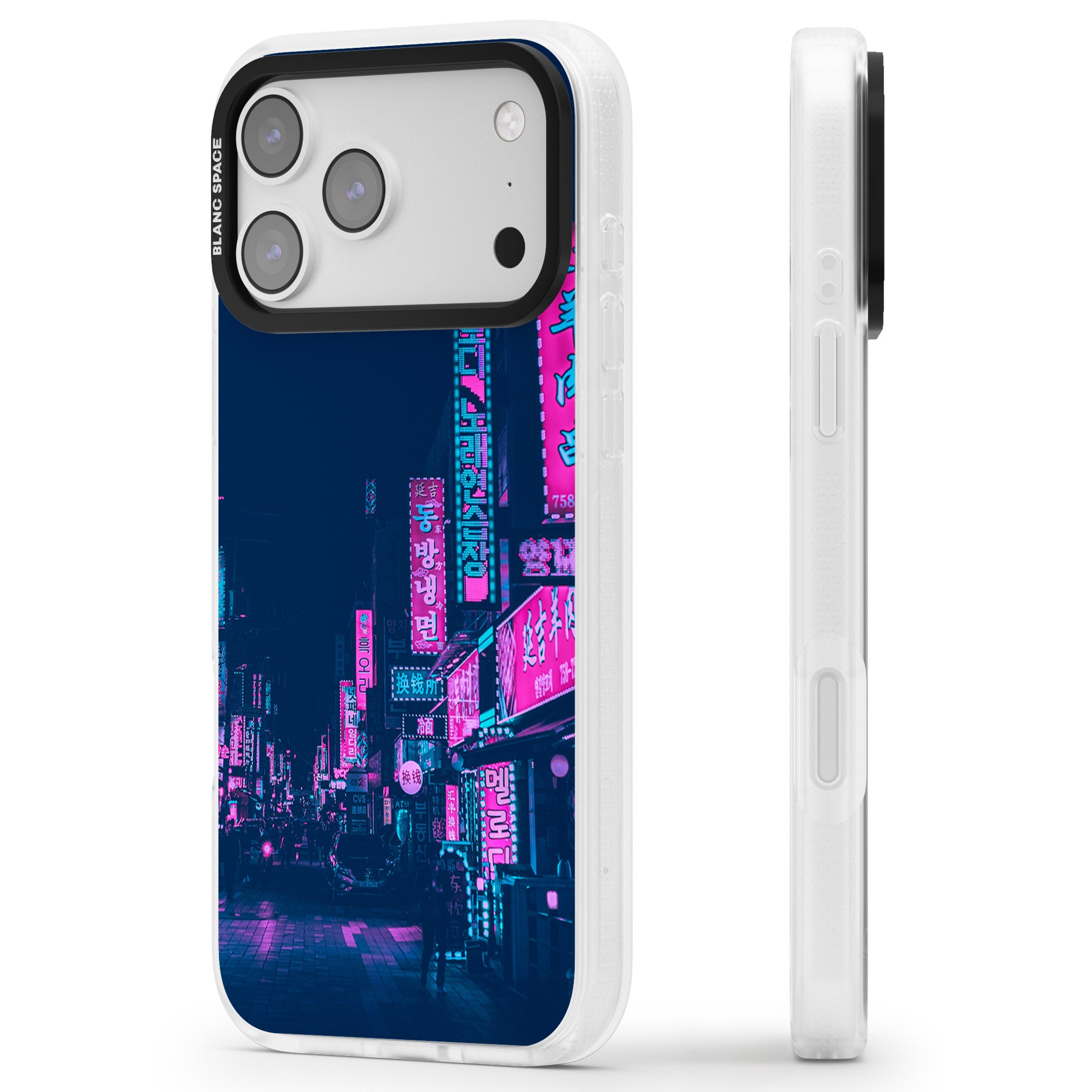 Neon Nights iPhone 17 Pro Max Impact Air Clear Phone Case Side Profile
