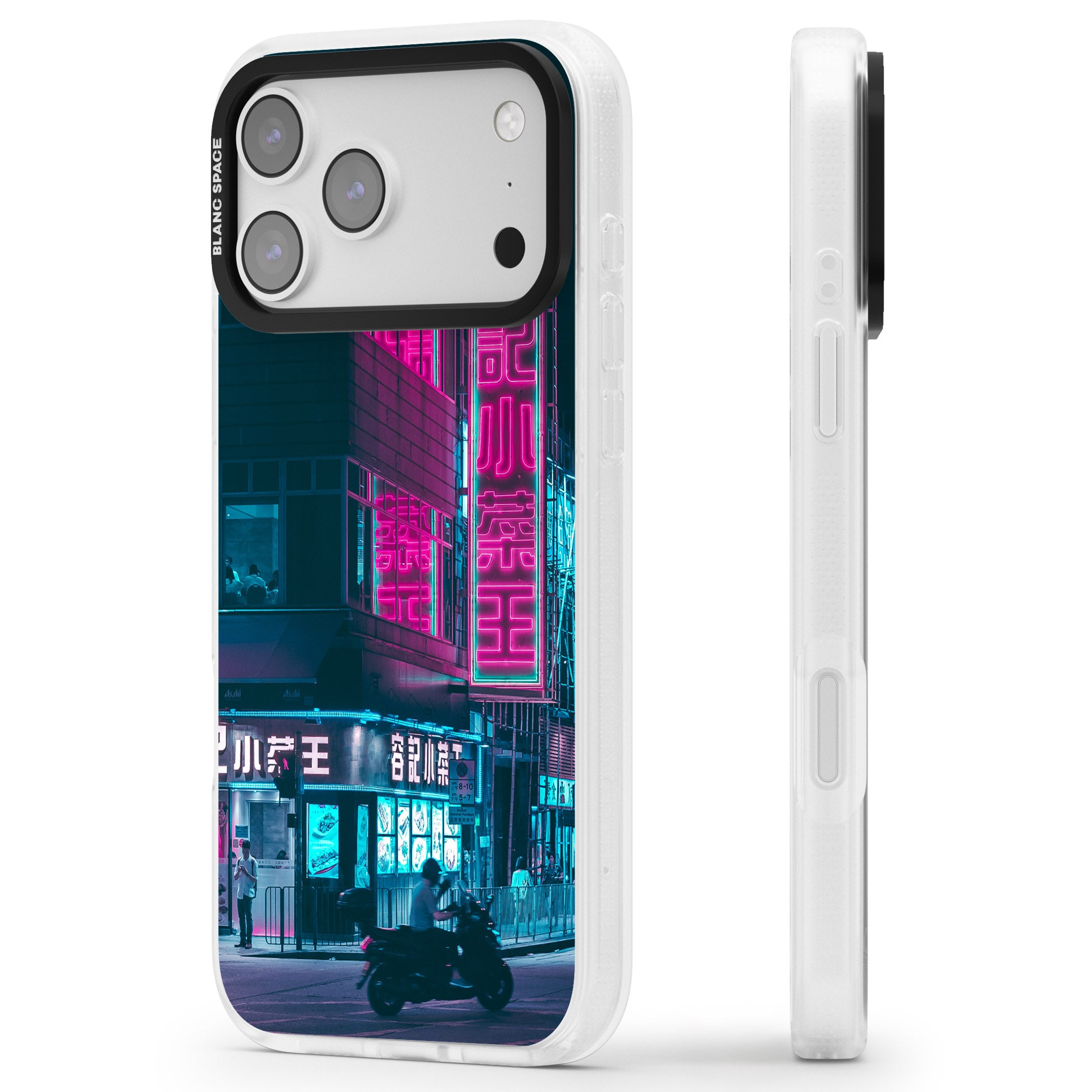 Neon City Ride iPhone 17 Pro Max Impact Air Clear Phone Case Side Profile
