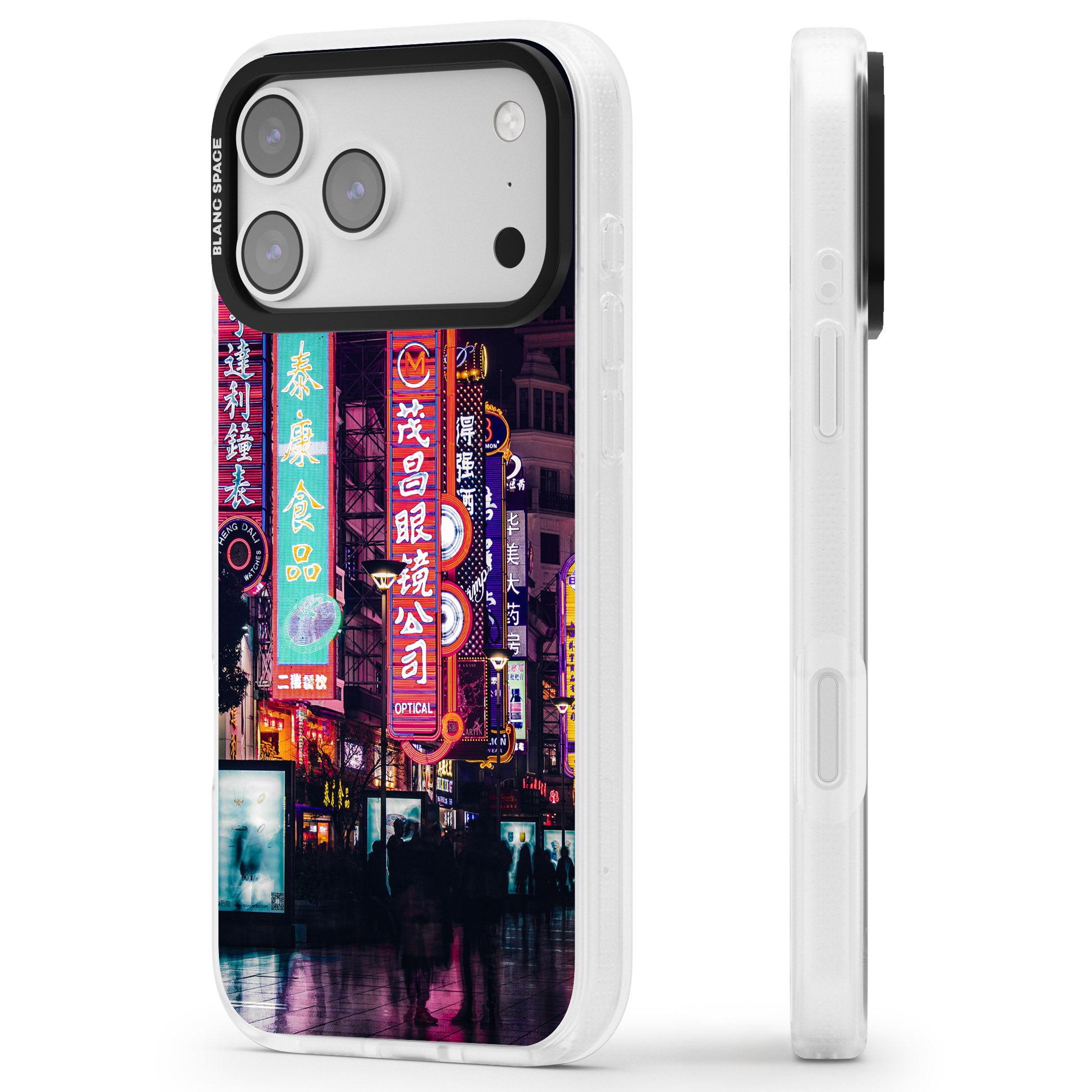Neon Streets iPhone 17 Pro Max Impact Air Clear Phone Case Side Profile