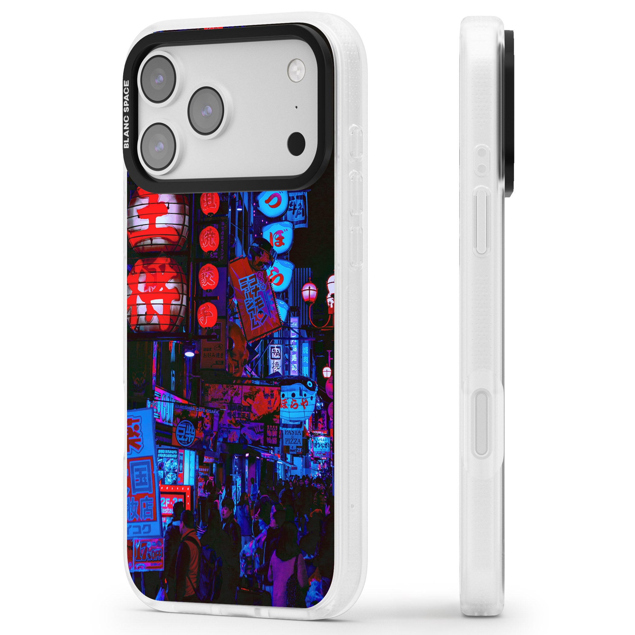 Neon City Nights iPhone 17 Pro Max Impact Air Clear Phone Case Side Profile