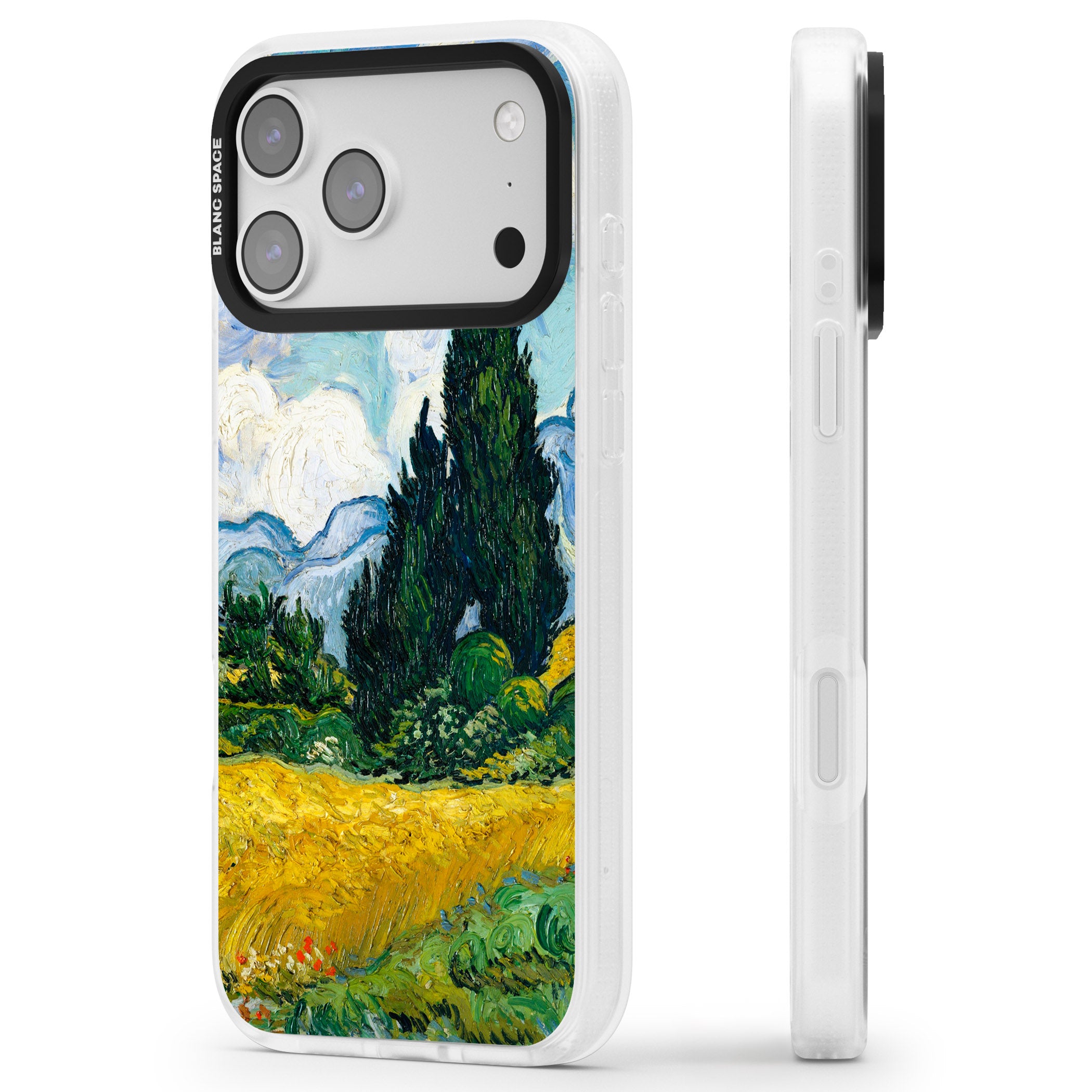 Wheat Field With Cypresses By Vincent Van Gogh iPhone 17 Pro Max Impact Air Clear Phone Case Side Profile