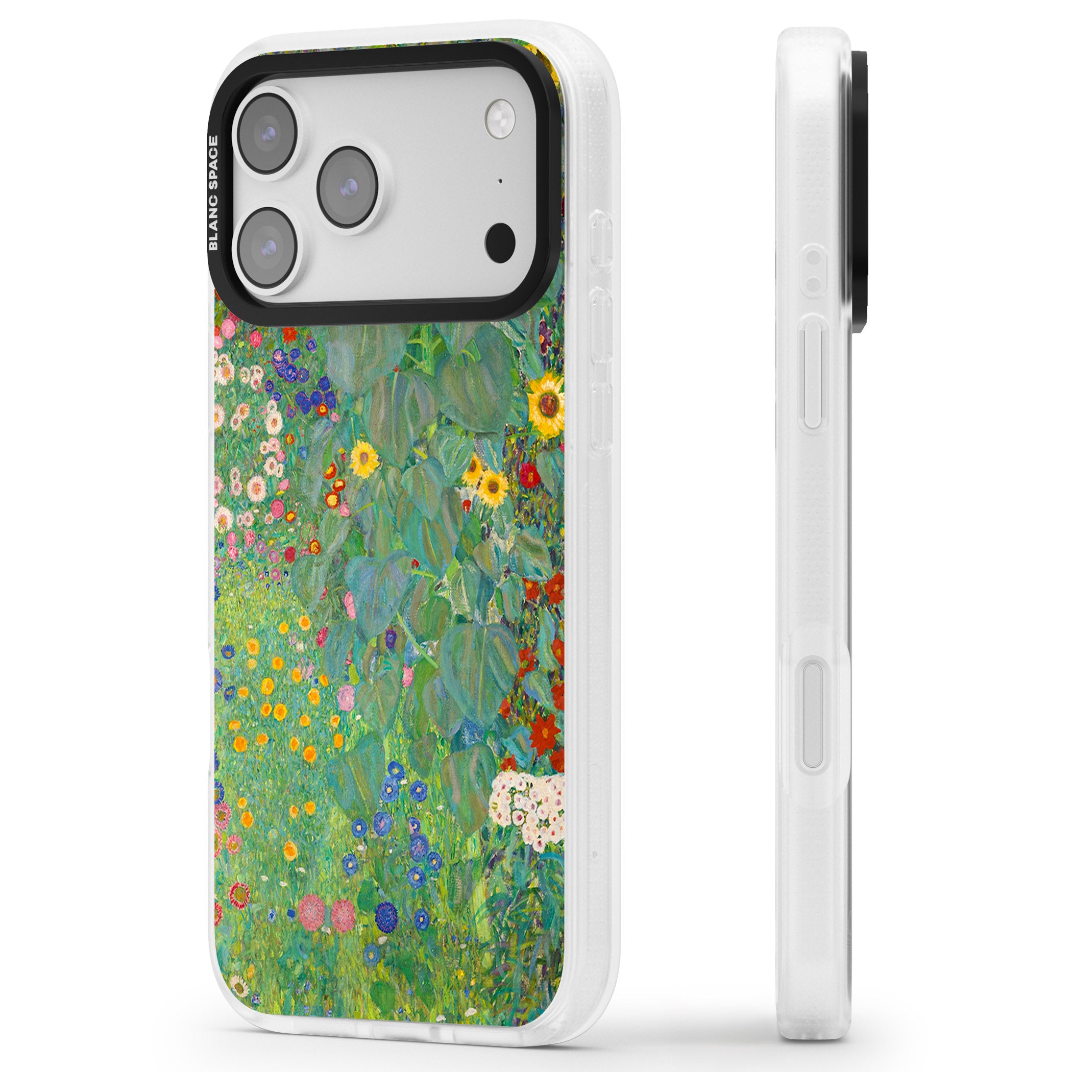 Farm Garden With Sunflowers iPhone 17 Pro Max Impact Air Clear Phone Case Side Profile