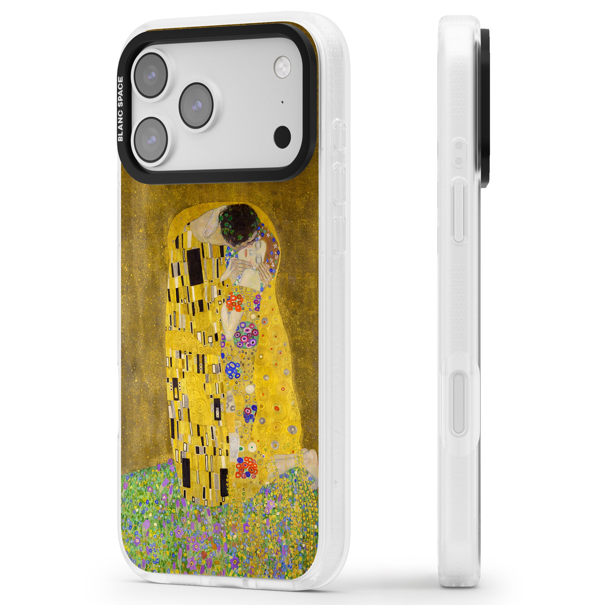 The Kiss iPhone 17 Pro Max Impact Air Clear Phone Case Side Profile