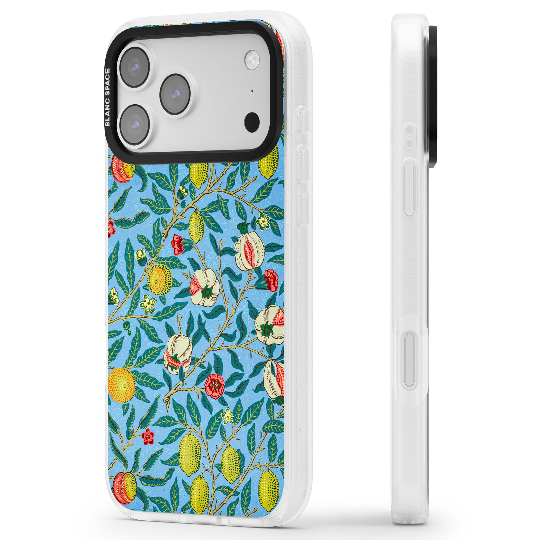 Vintage Fruits iPhone 17 Pro Max Impact Air Clear Phone Case Side Profile