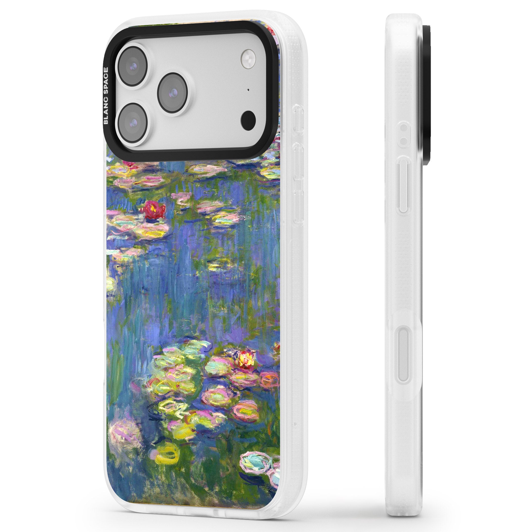 Water Lilies II iPhone 17 Pro Max Impact Air Clear Phone Case Side Profile