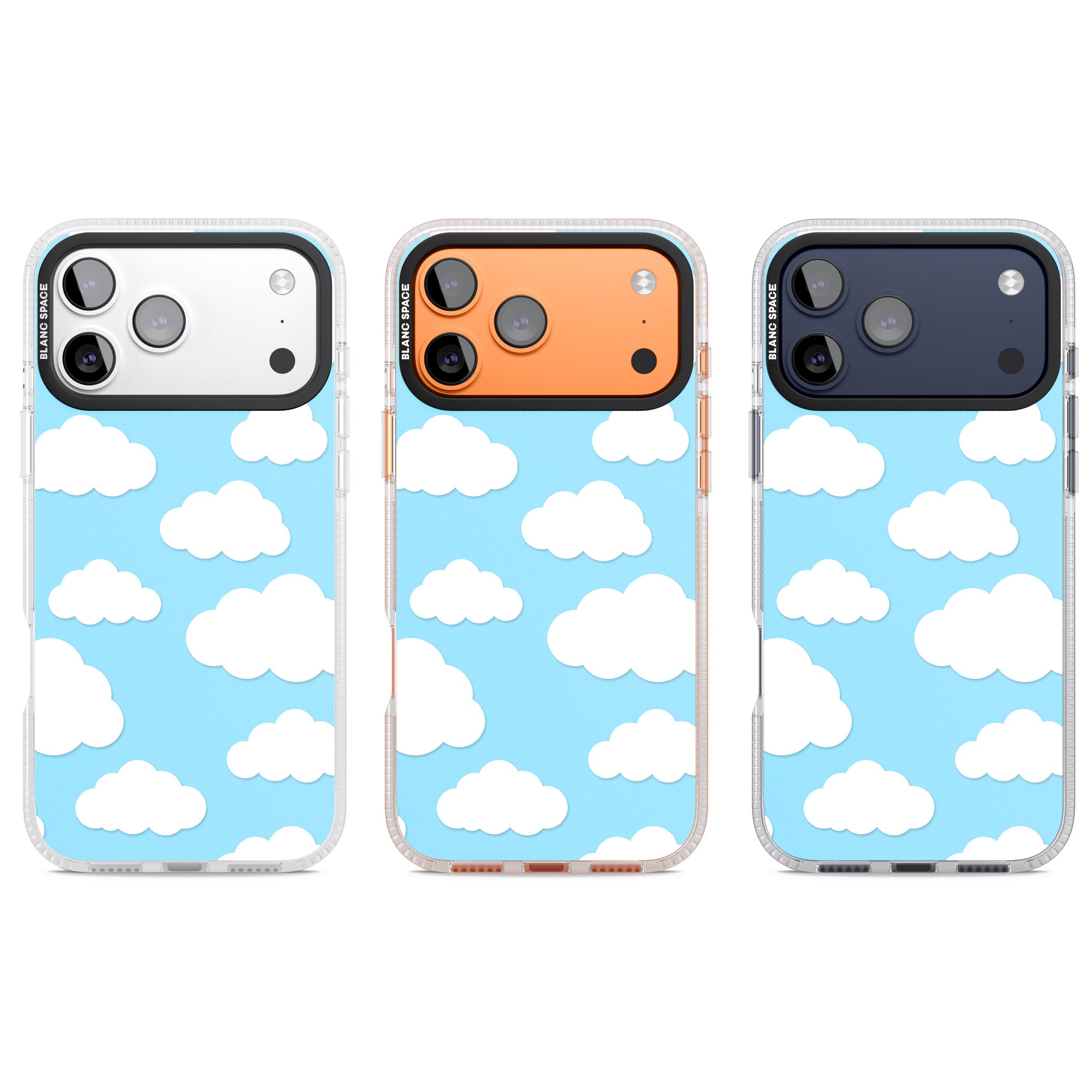 Blue Sky & Clouds Pattern iPhone 17 Pro Impact Air Clear Phone Case APT Impact Protection
