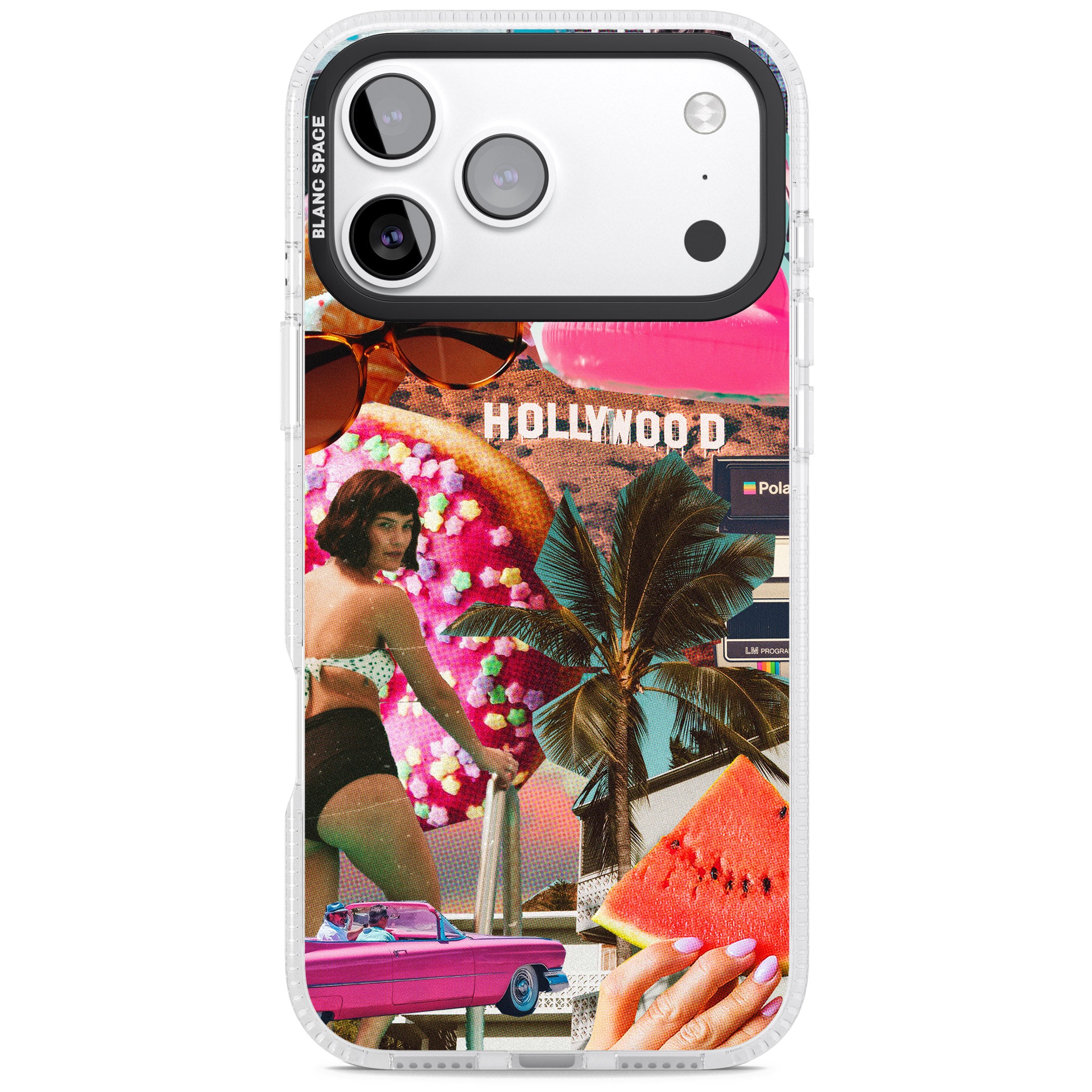 Hollywood Retro Collage iPhone 17 Pro Max Impact Air Clear Phone Case