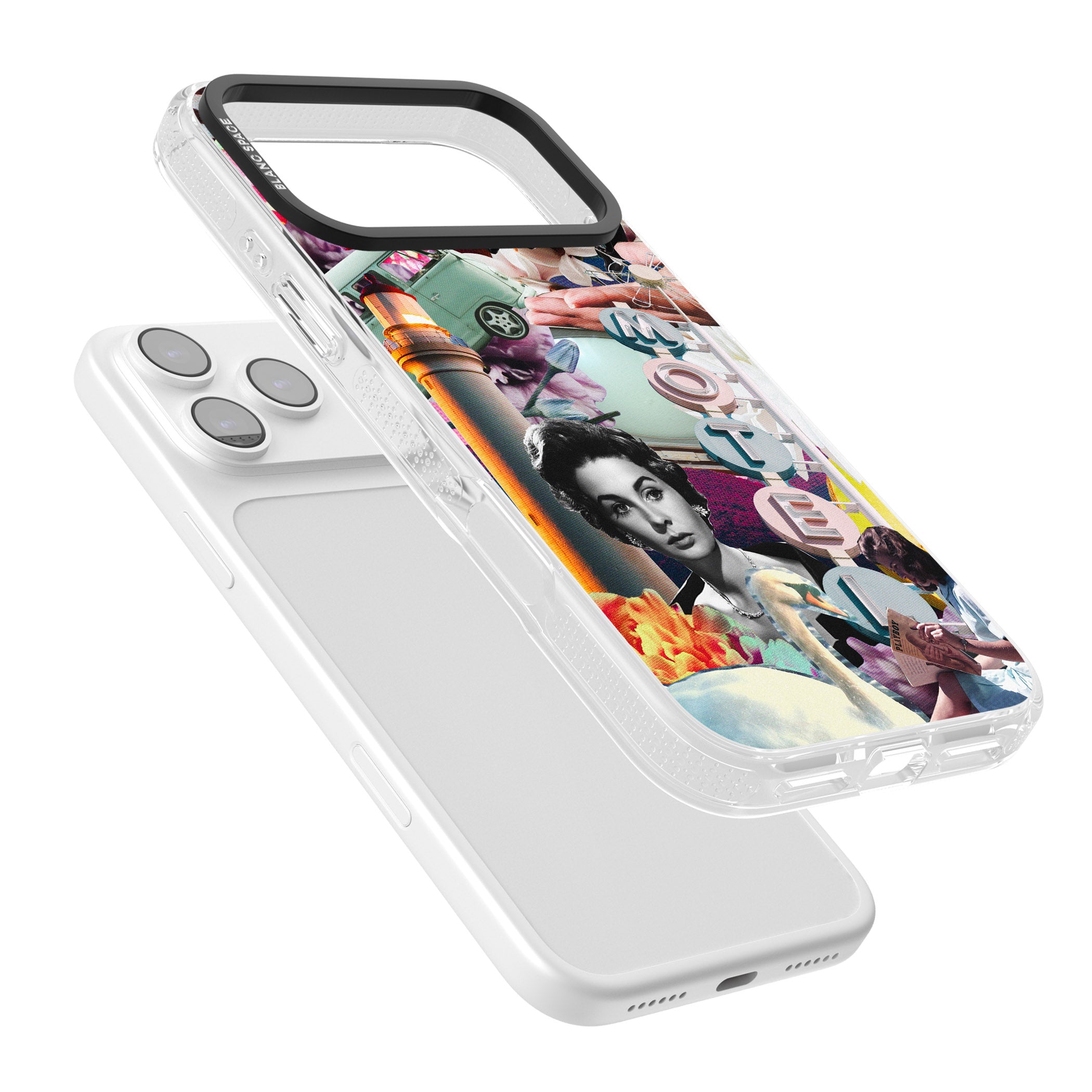Retro Motel Collage iPhone 17 Pro Max Impact Air Clear Phone Case Colours
