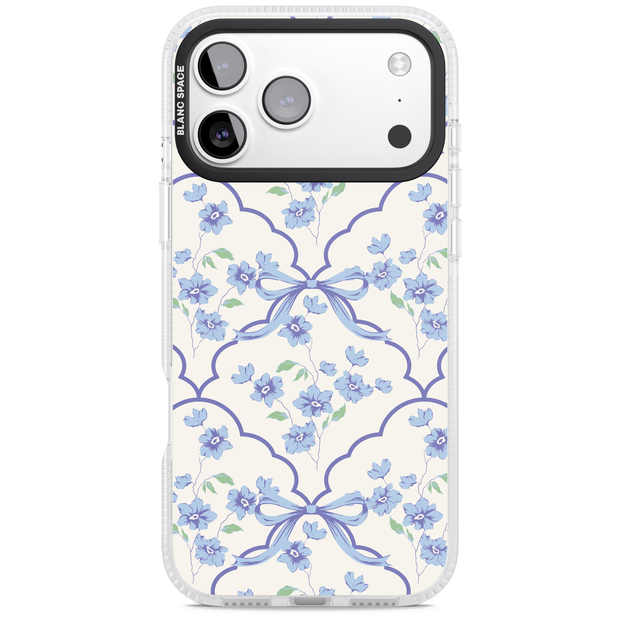 Blue Cottage Floral iPhone 17 Pro Max Impact Air Clear Phone Case