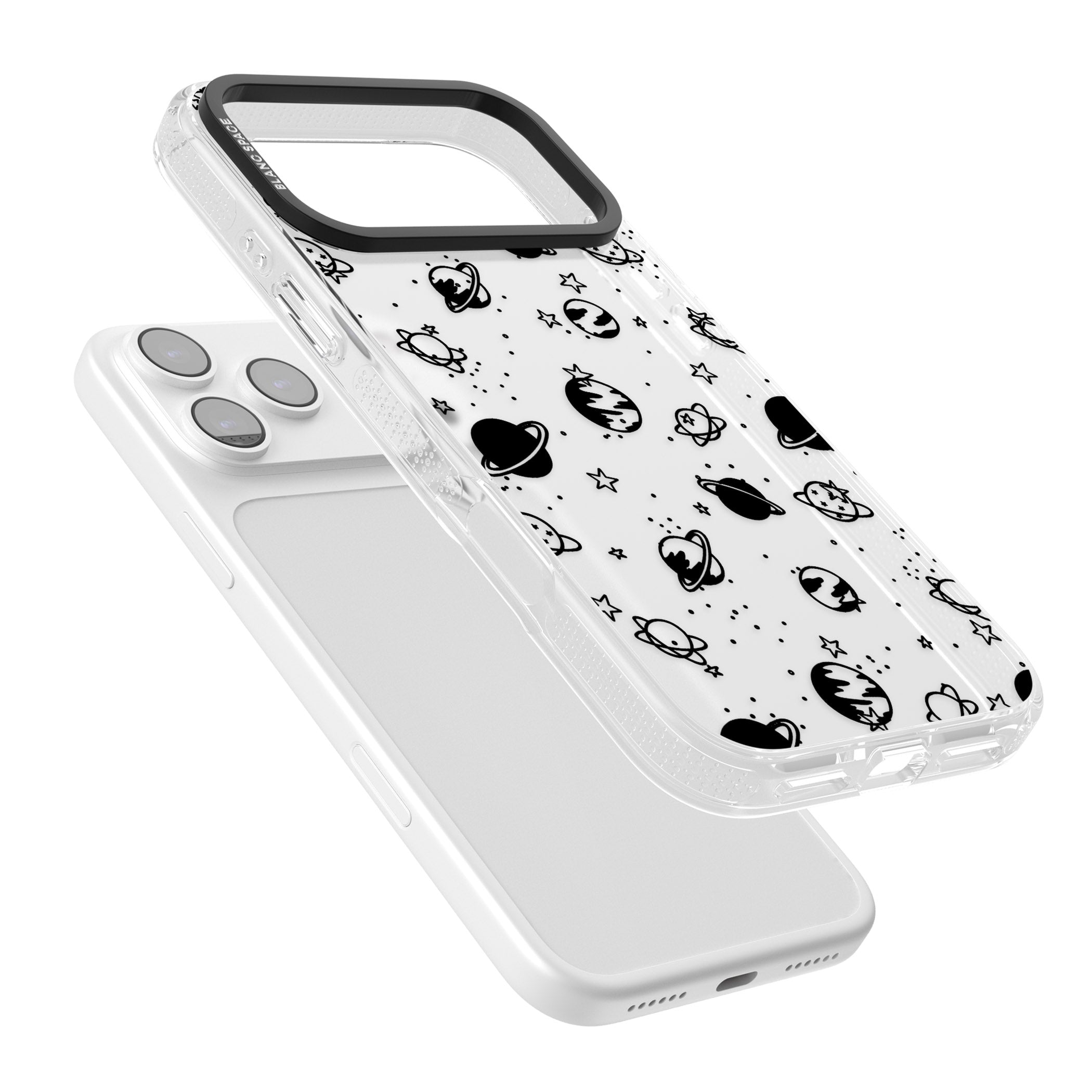 Black Planets iPhone 17 Pro Max Impact Air Clear Phone Case Colours
