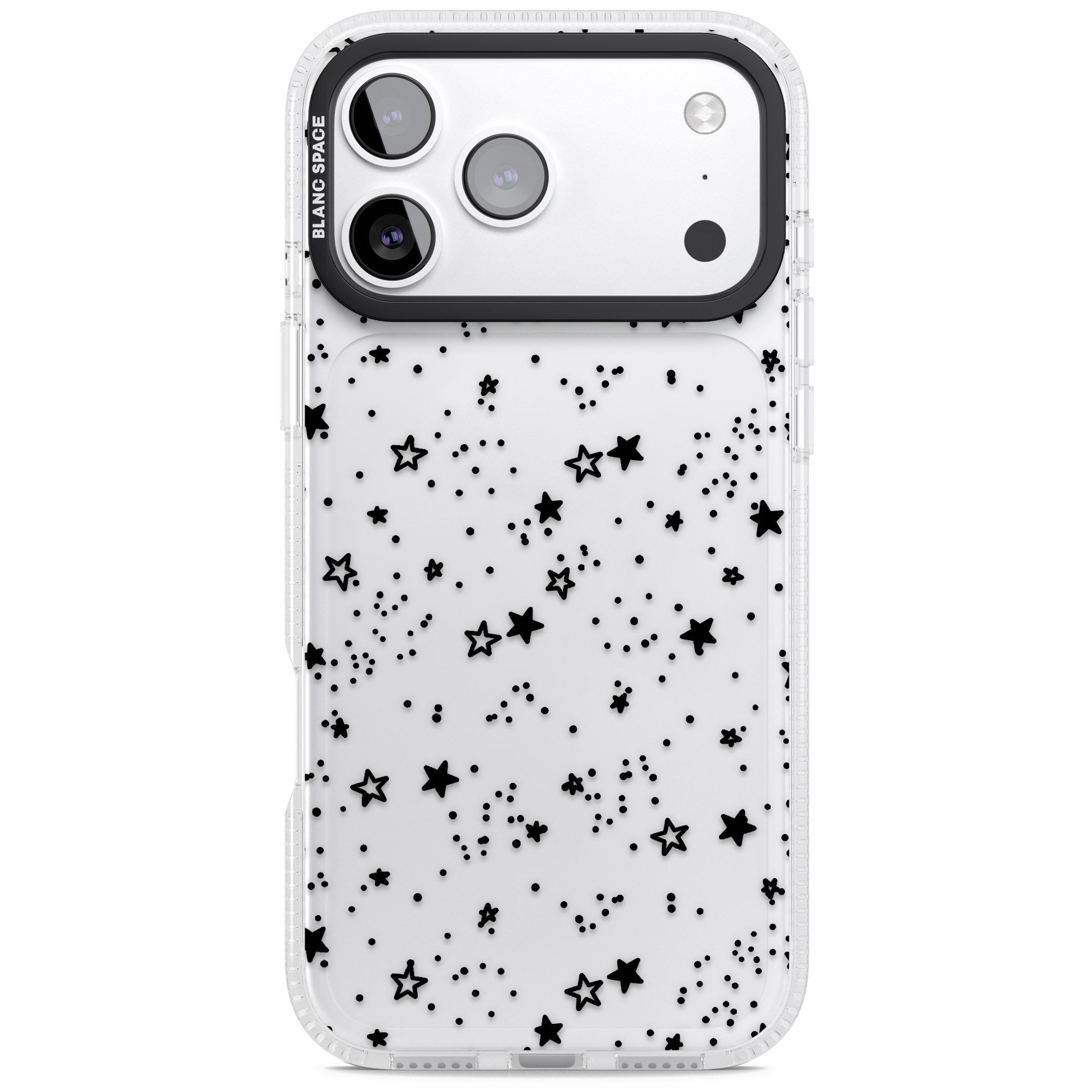 Black Star Speckle iPhone 17 Pro Max Impact Air Clear Phone Case