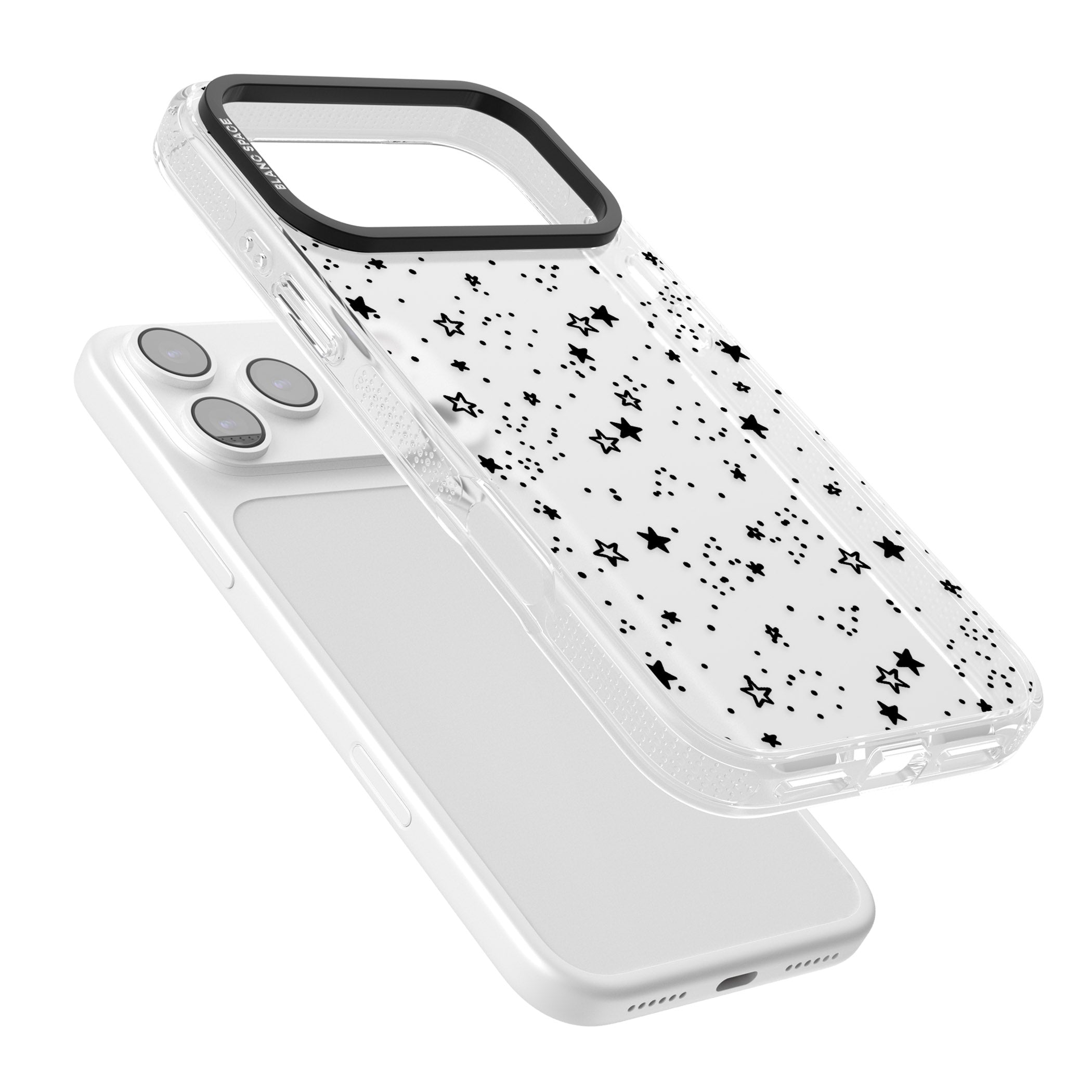 Black Star Speckle iPhone 17 Pro Max Impact Air Clear Phone Case Colours