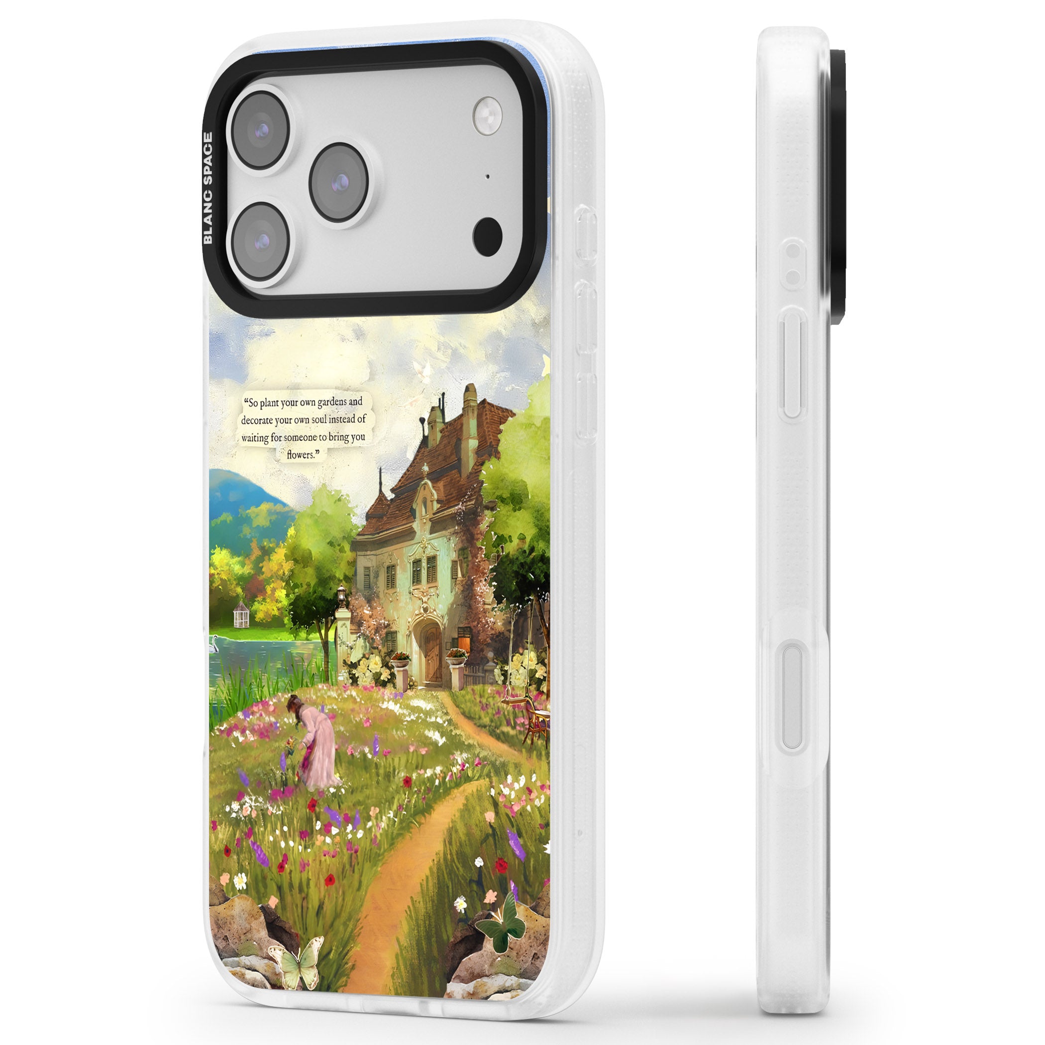 Spring Cottage iPhone 17 Pro Max Impact Air Clear Phone Case Side Profile