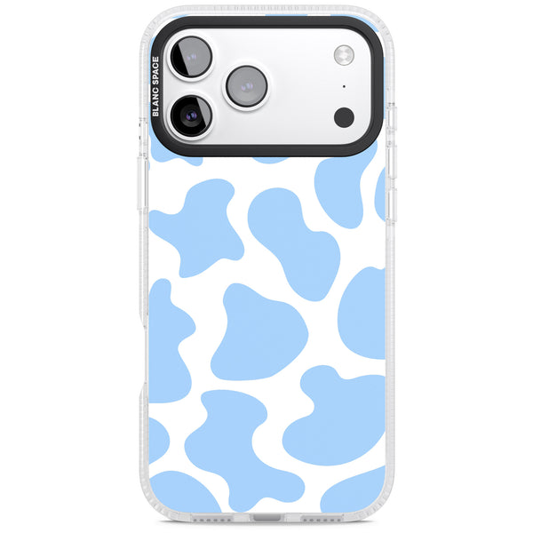 Blue And White Cow Print
