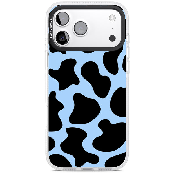 Blue And Black Cow Print