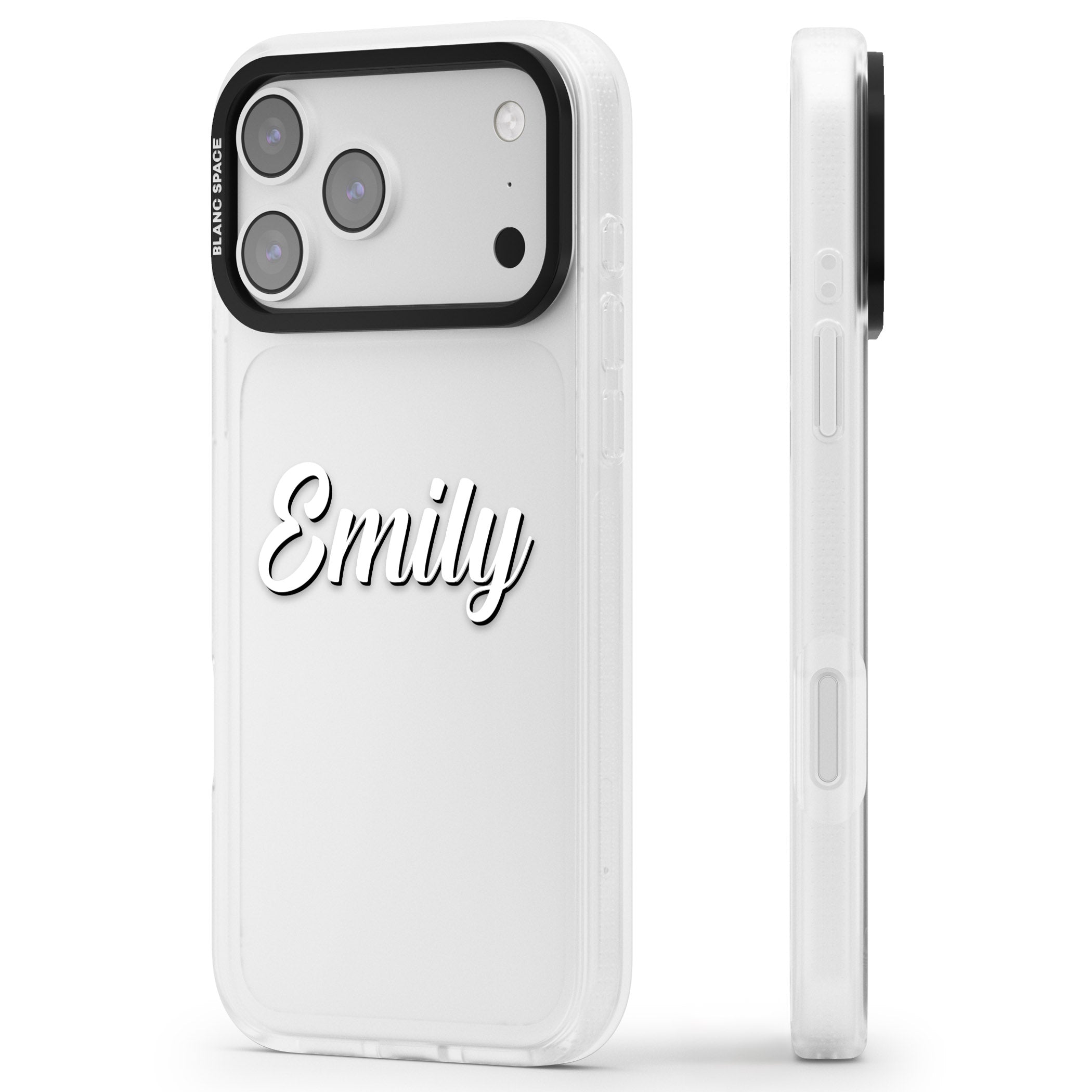 Personalised Cute Name iPhone 17 Pro Max Impact Air Clear Phone Case Side Profile