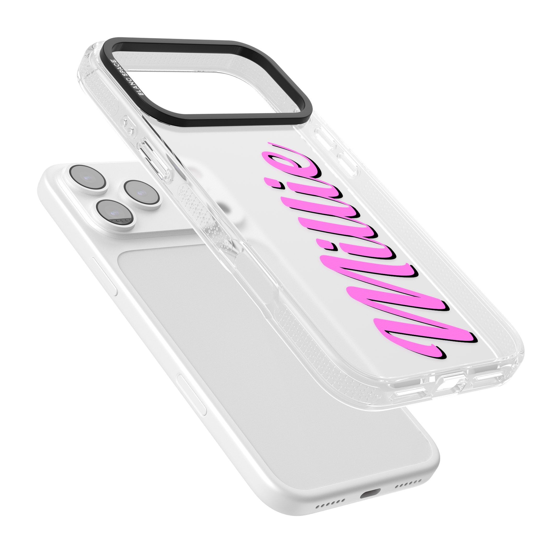 Personalised Cute Vertical Name iPhone 17 Pro Max Impact Air Clear Phone Case Colours