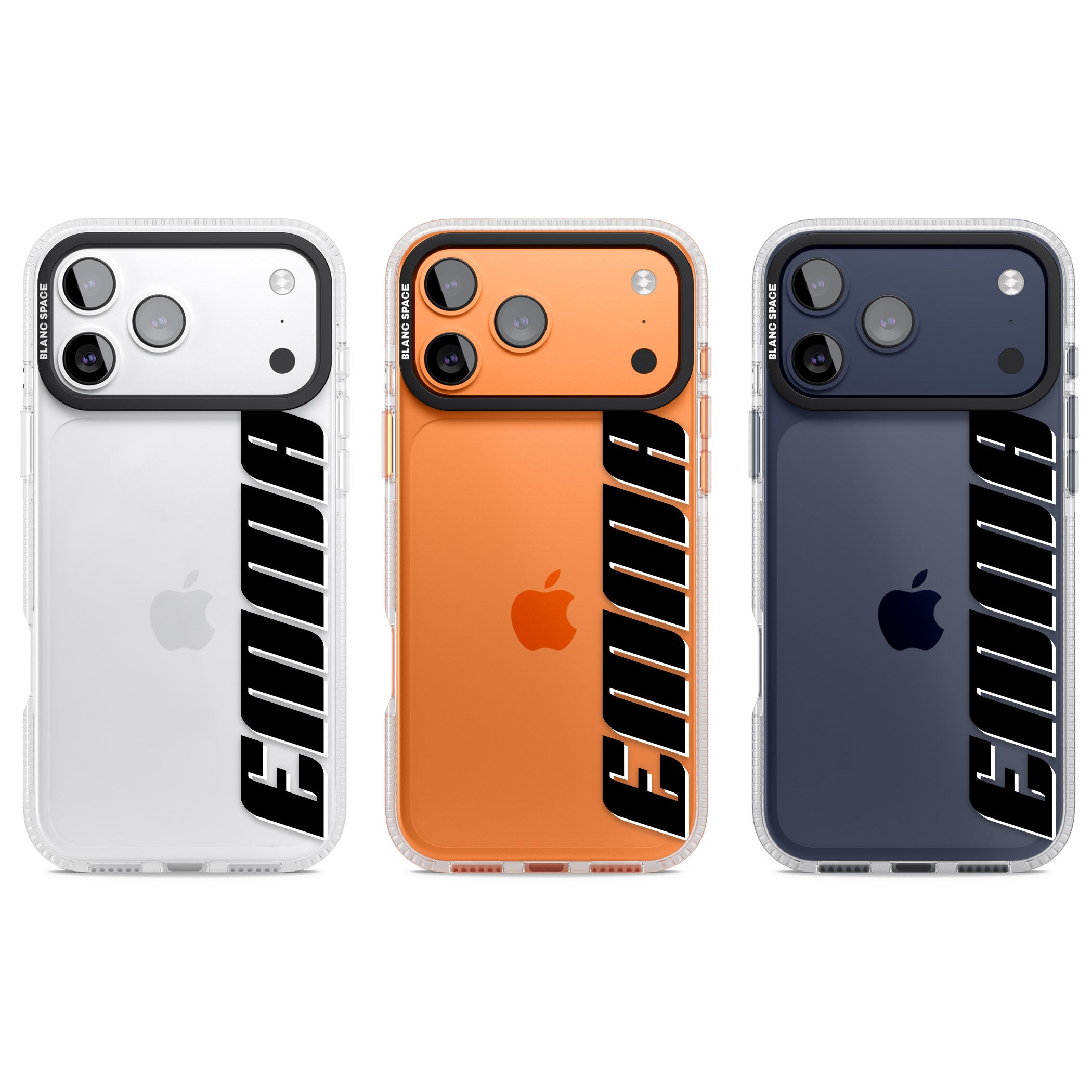 Personalised Vertical Bold Name iPhone 17 Pro Impact Air Clear Phone Case APT Impact Protection