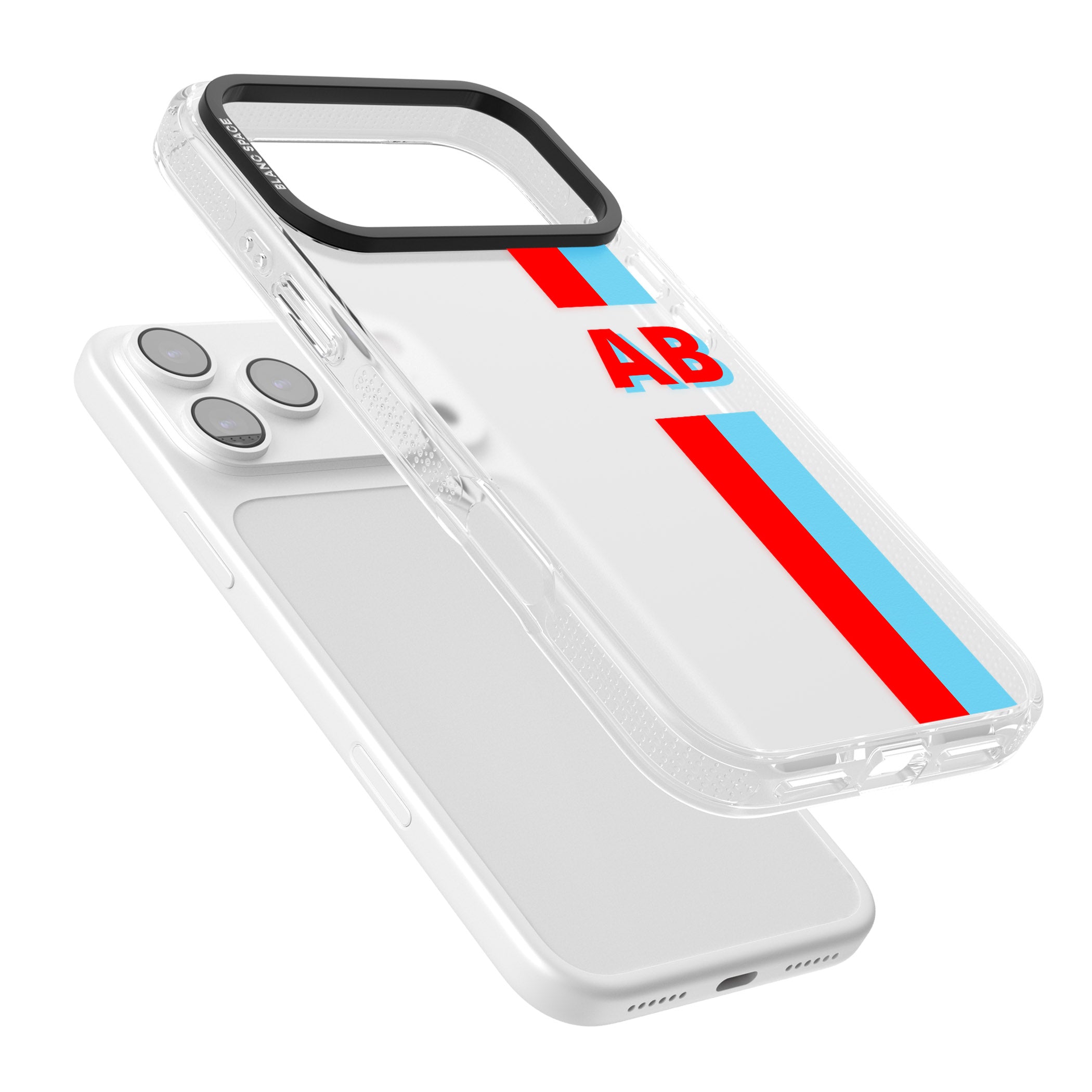 Personalised Bold Striped iPhone 17 Pro Max Impact Air Clear Phone Case Colours