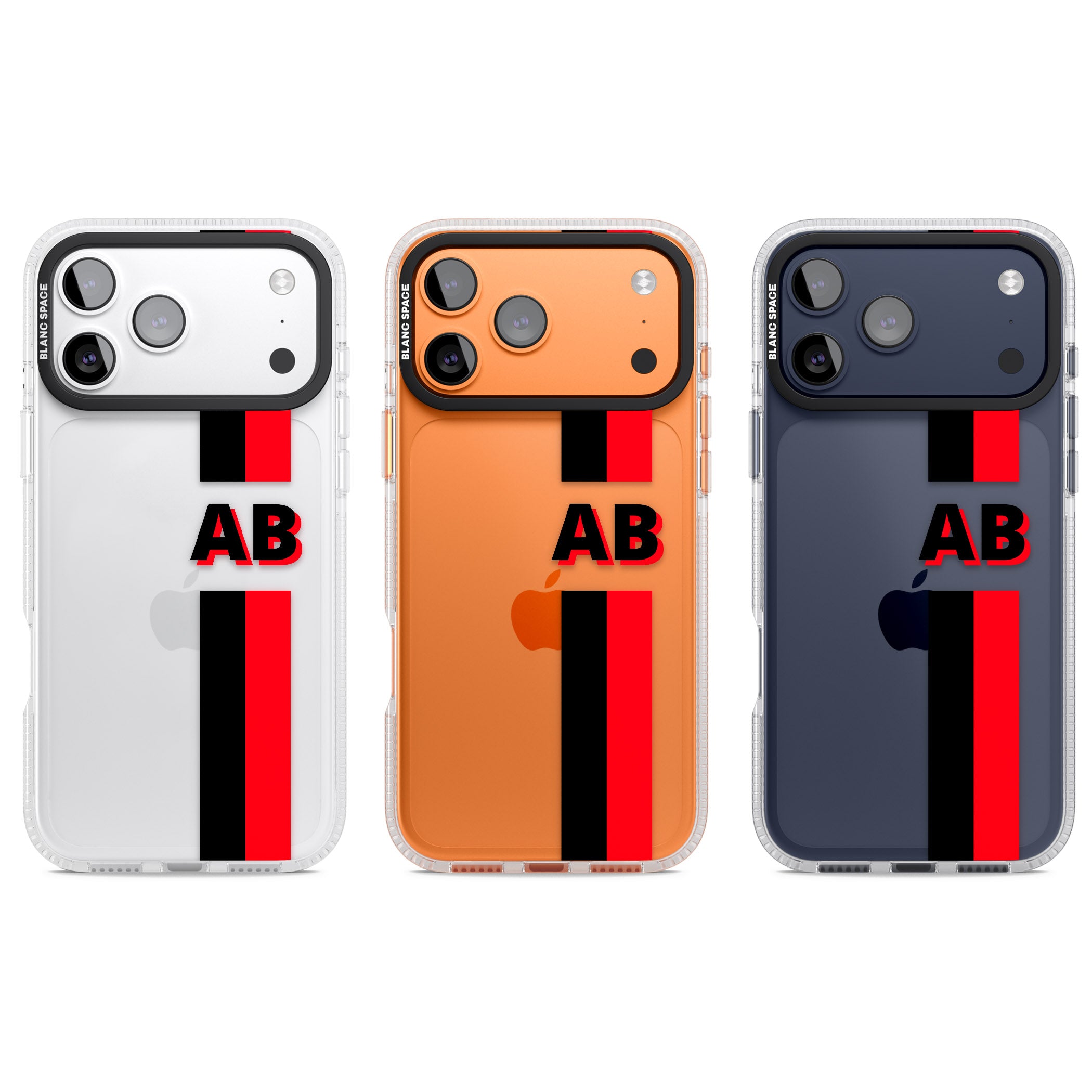 Personalised Bold Stripe iPhone 17 Pro Impact Air Clear Phone Case APT Impact Protection