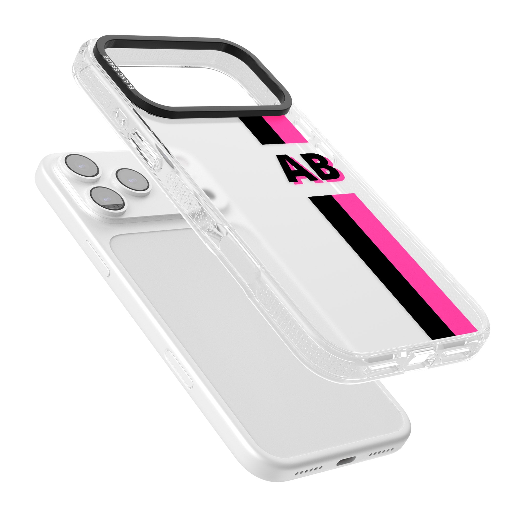 Personalised Bold Name Stripe iPhone 17 Pro Max Impact Air Clear Phone Case Colours